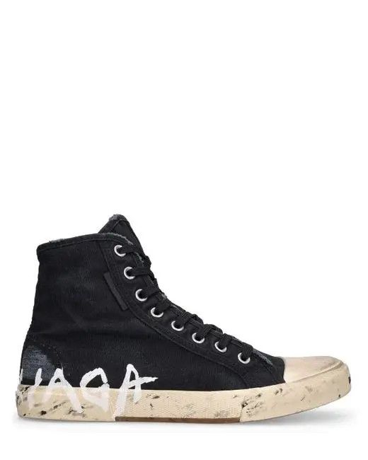 Balenciaga o1bcso1str1224 Paris High Top Graffiti Sneakers in Black Size US 10 / EU 43 - 1 Thumbnail