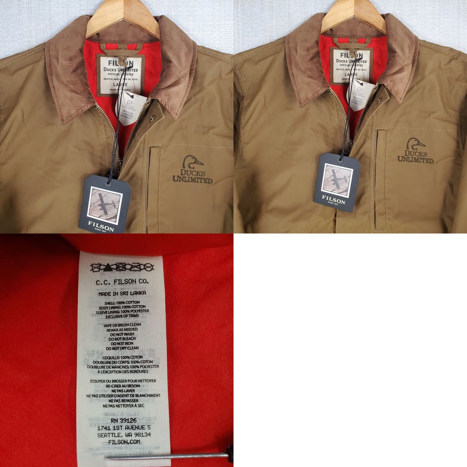 Filson Filson x Ducks Unlimited Cover Cloth Mile Marker Coat Jacket Mens Large Oilskin Waxed 100% Cotton Beige Beiges/Khaki Vintage? Size US L / EU 52-54 / 3 - 11 Thumbnail
