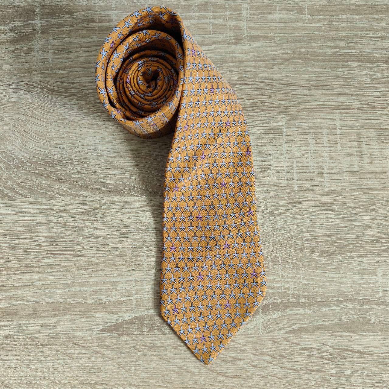 Hermes Hermes Paris Silk Tie 5056 PA Geomtry Orange Size ONE SIZE - 1 Thumbnail