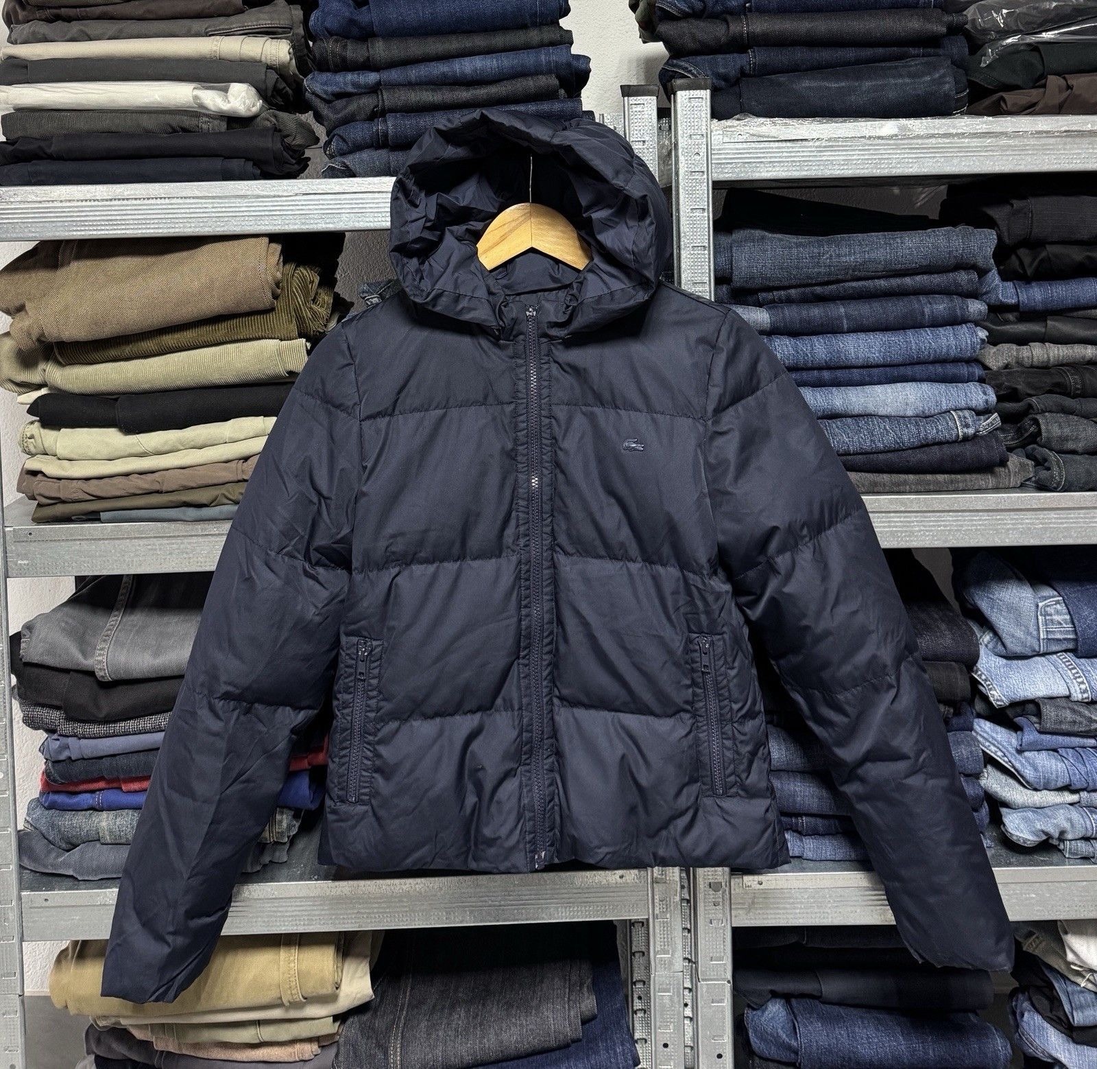 Lacoste Down Quilted Navy Blue Women’s Jacket Size 38