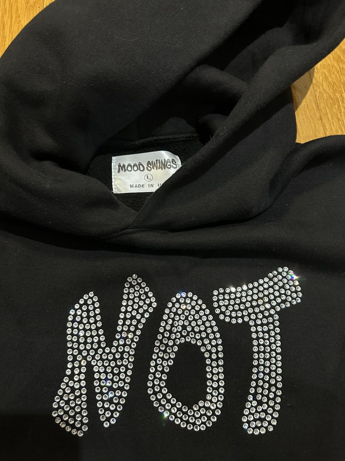 Other MOOD SWINGS RHINESTONE HOODIE - BLACK Size US L / EU 52-54 / 3 - 4 Thumbnail