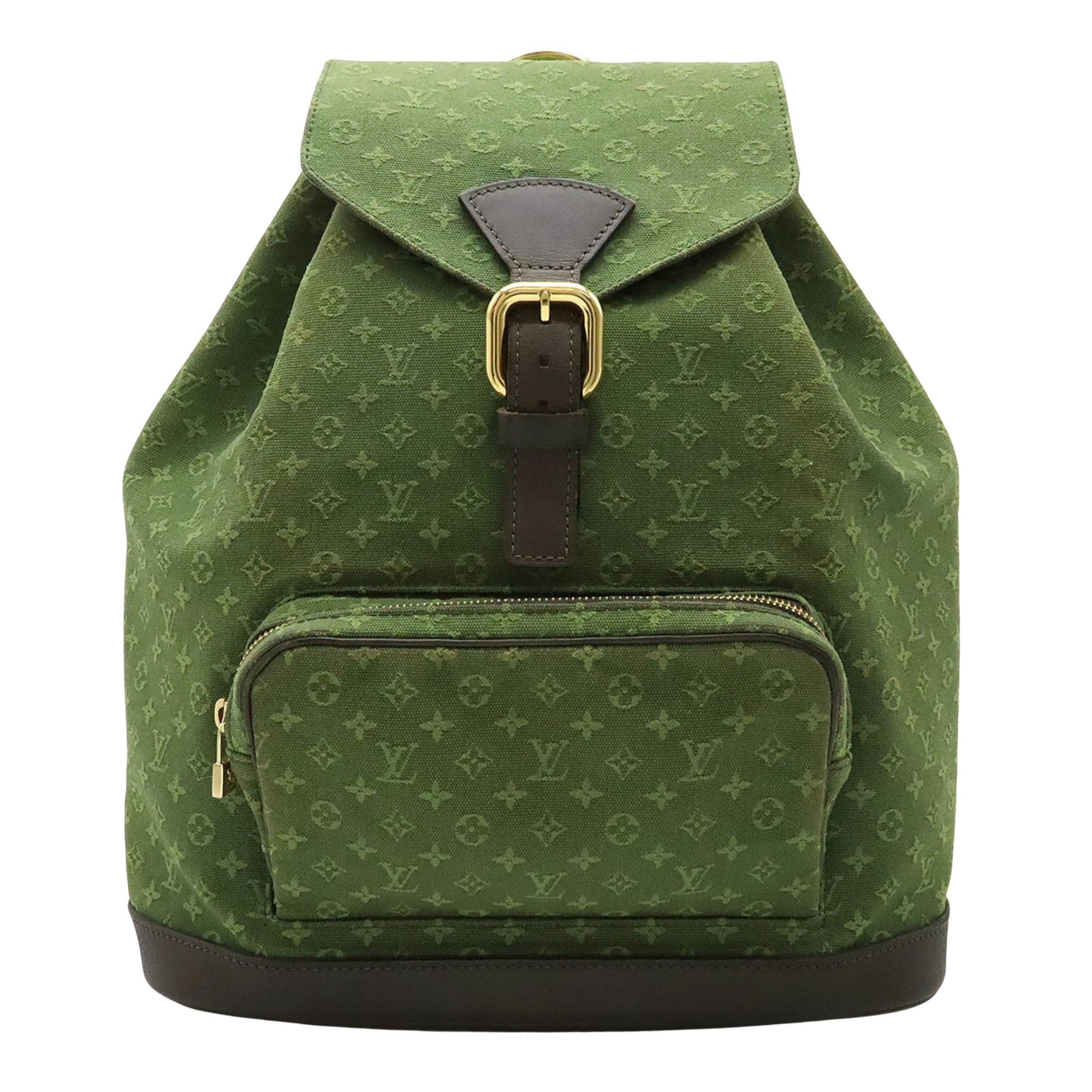 Pre-owned Louis Vuitton Montsouris Gm Backpack In Khaki