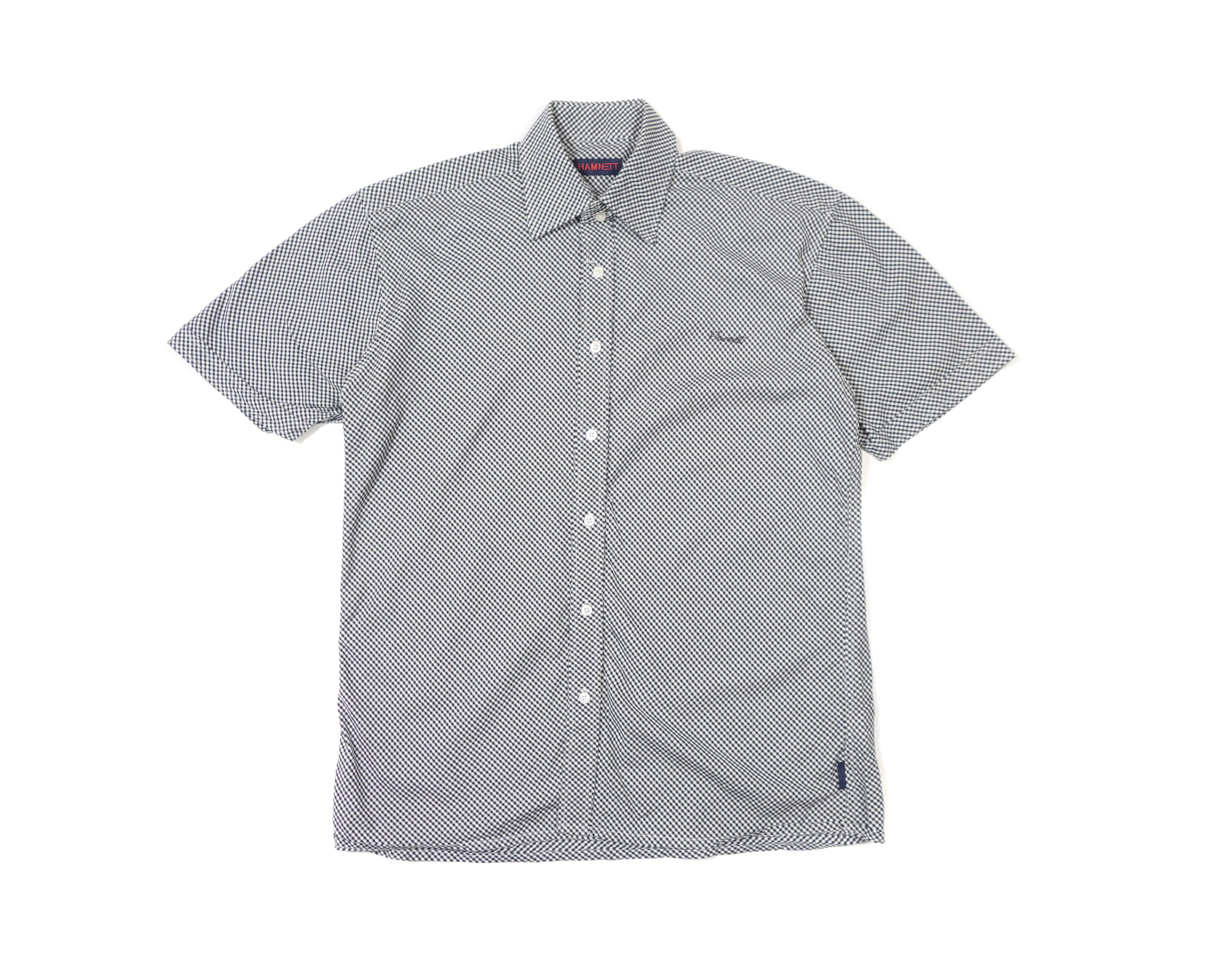 Katharine Hamnett London 00s Plaid Logo Short Sleeve Shirt Vintage Size US L / EU 52-54 / 3 - 1 Thumbnail