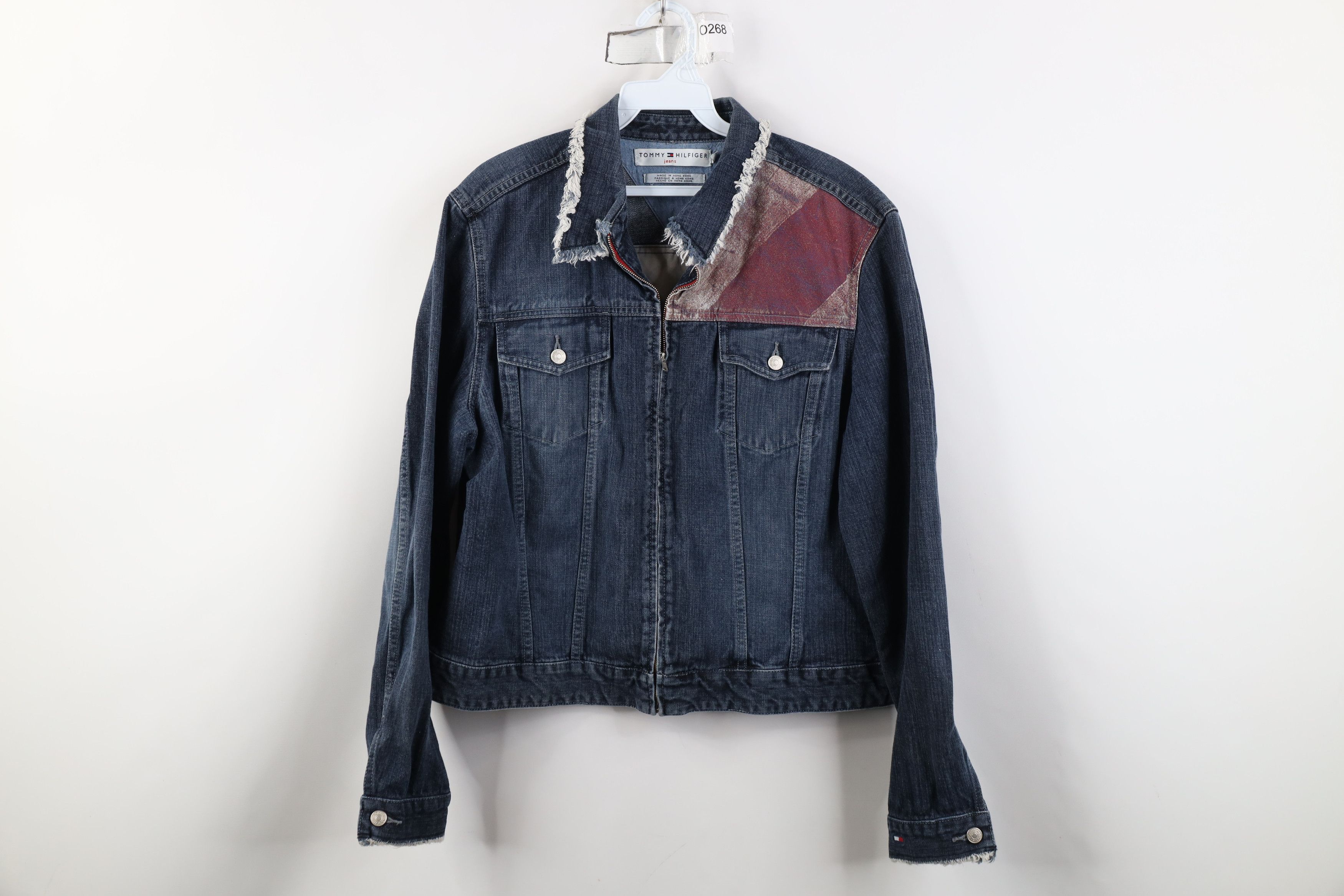 Tommy Hilfiger Vintage Y2K 2002 Tommy Hilfiger Flag Denim Trucker Jacket Size XL / US 12-14 / IT 48-50 - 1 Thumbnail