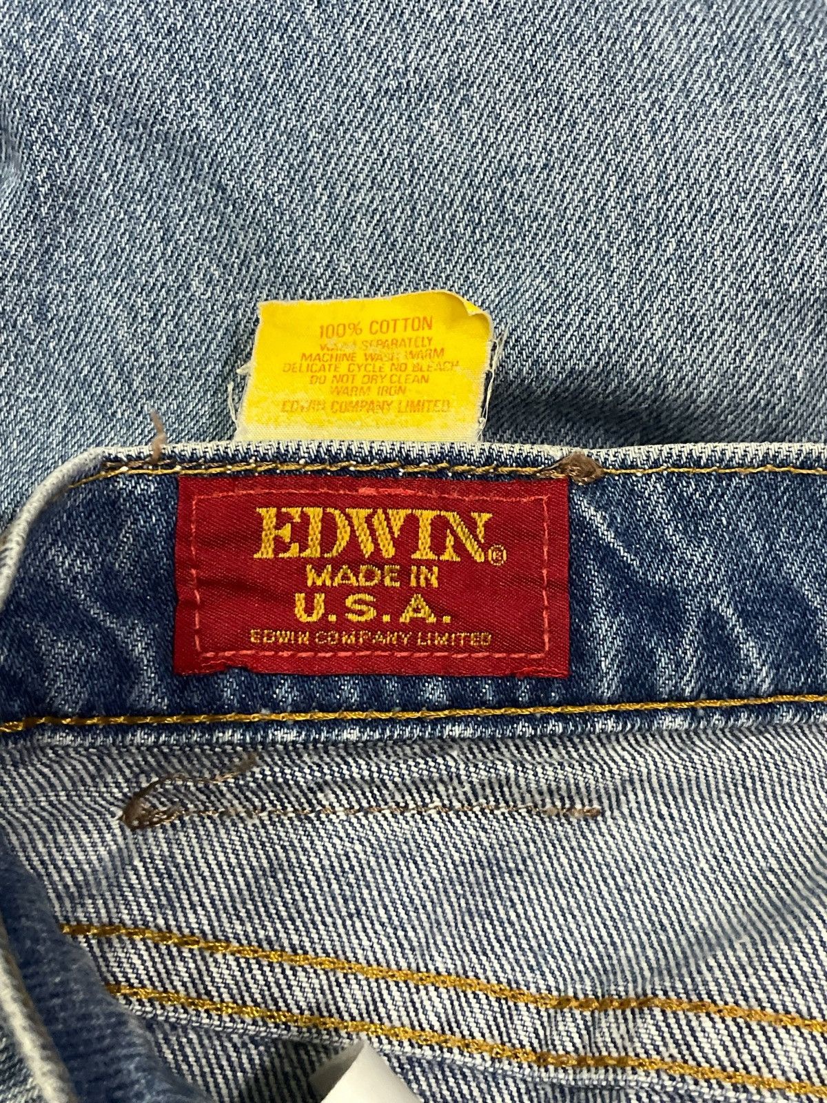 Edwin Rare 90s Edwin US Classic Loose Straight Fit Ripped Jeans Size US 32 / EU 48 - 13 Thumbnail