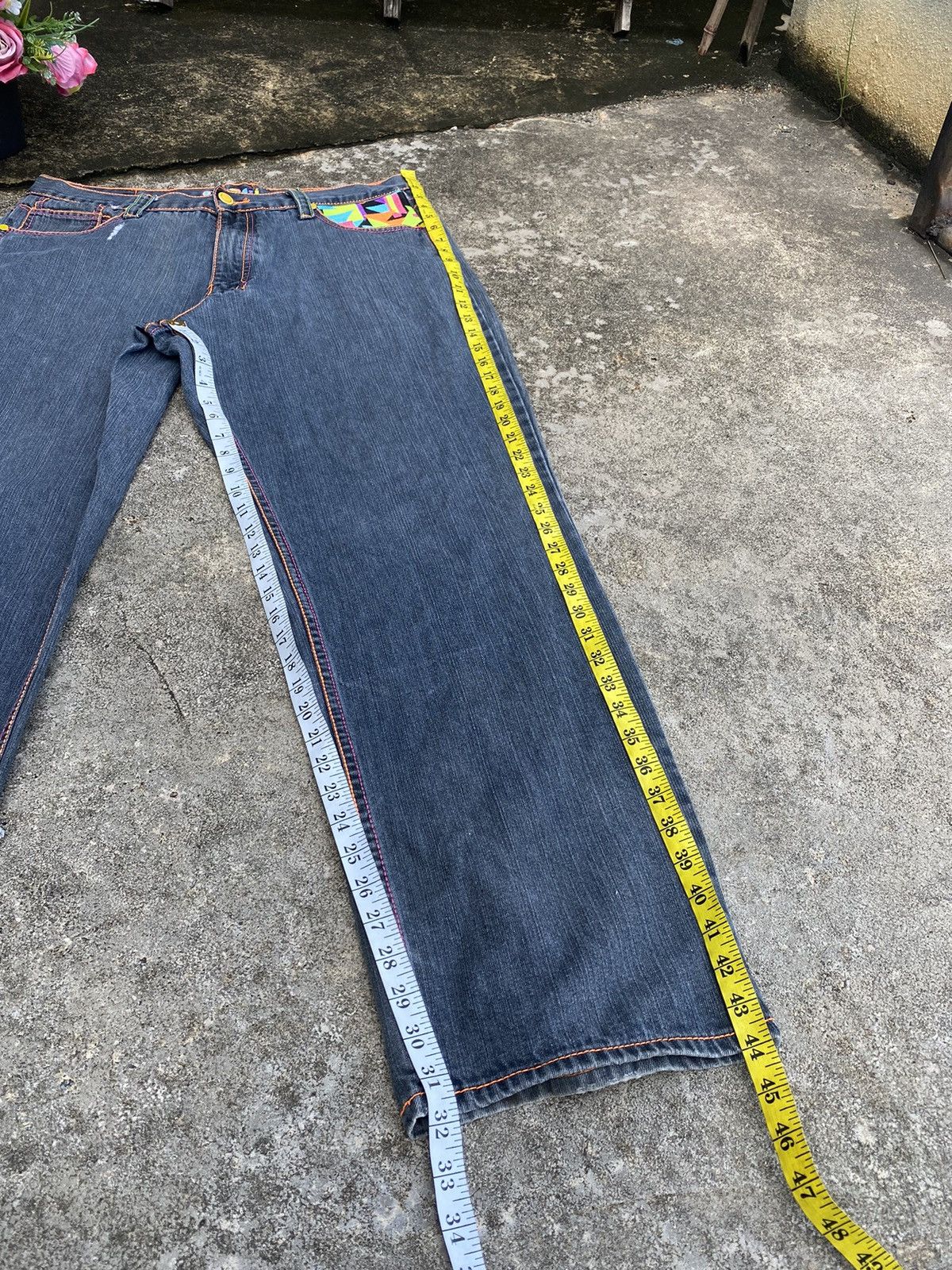 Coogi Vintage Y2K Coogi Colourful Embroidery Black Jeans Size US 37 - 13 Thumbnail
