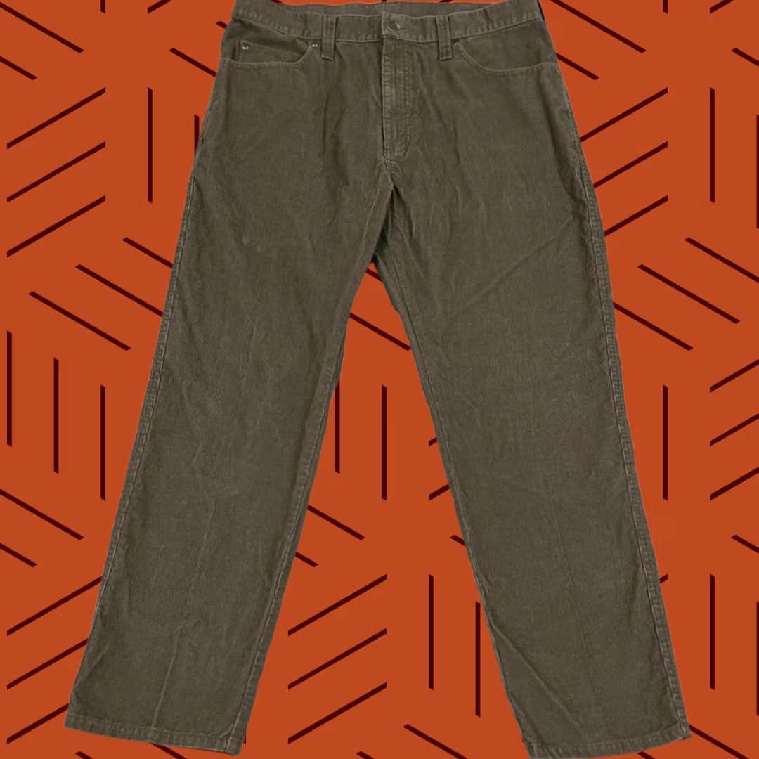Vintage LL Bean Pants Mens 34 x 28 Slim Straight Gray Corduroy Cotton Hiking Casual Prep Size US 34 / EU 50 - 1 Thumbnail