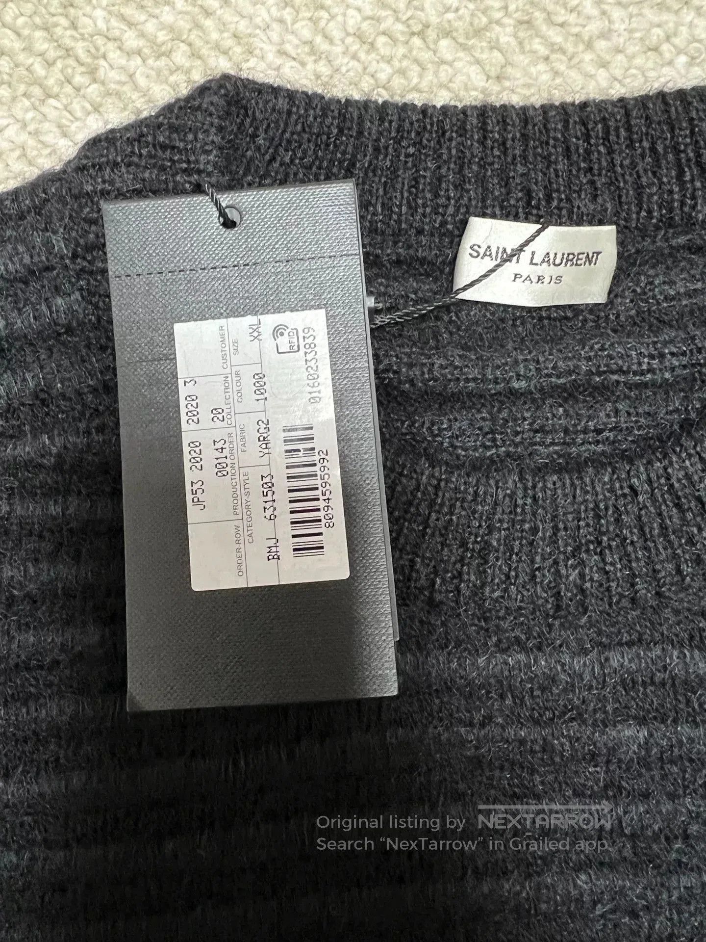 Saint Laurent Paris SAINT LAURENT Men's Ribbed Sweater. Size US M / EU 48-50 / 2 - 3 Thumbnail