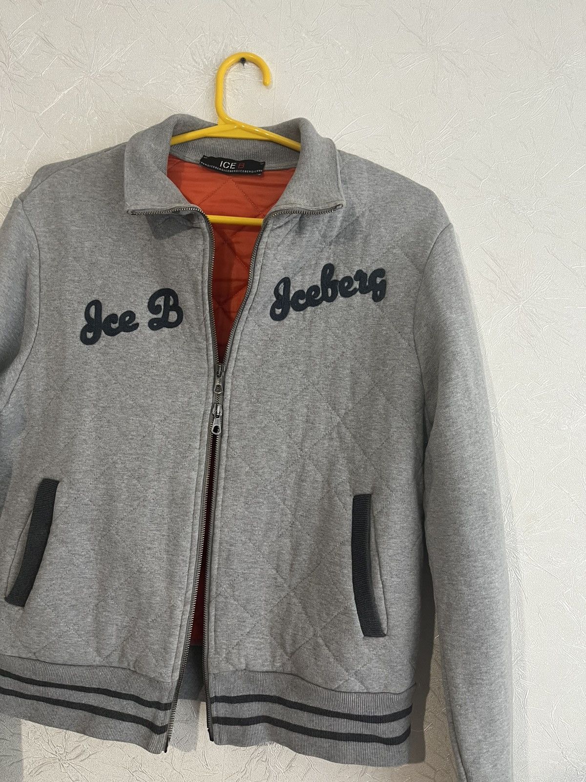 Iceberg ICEBERG Quilted Zip Jacket “Ice B/Iceberg”Grey Made in Italy Size US M / EU 48-50 / 2 - 3 Thumbnail