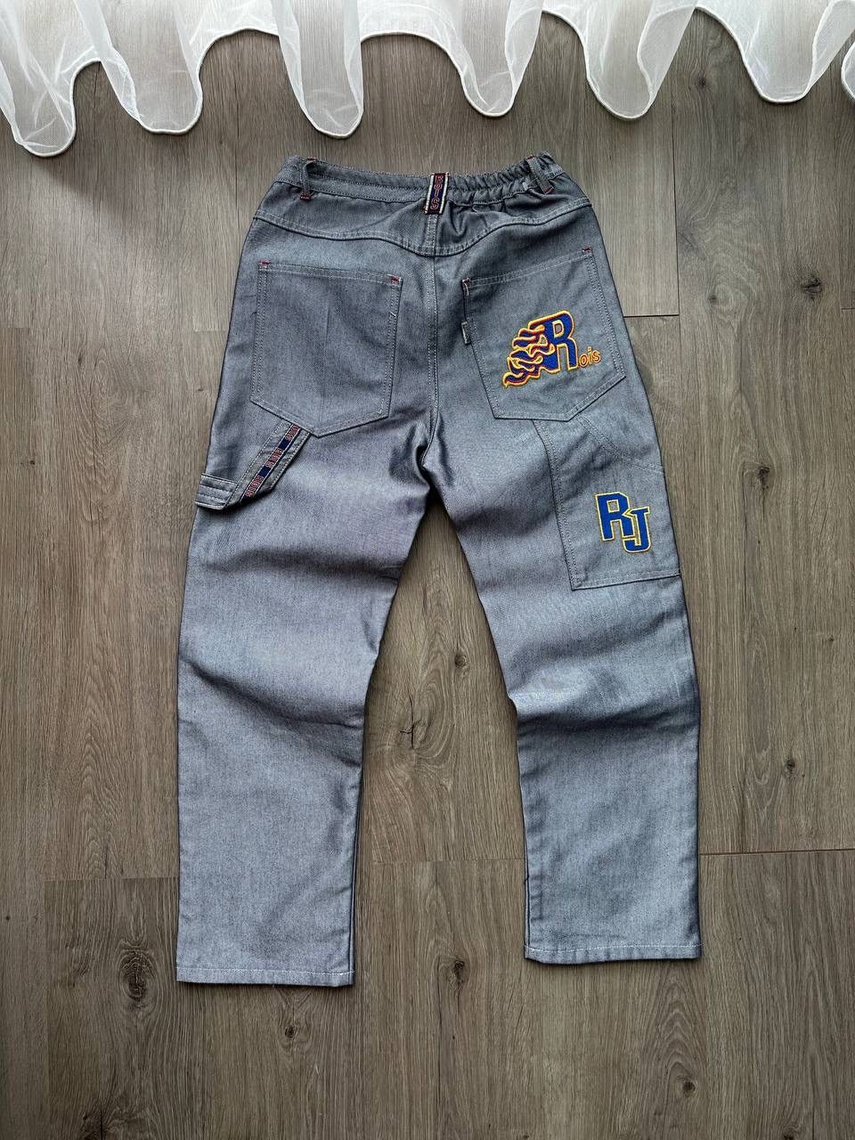 Japanese Brand × Vintage Vintage Y2K Wide Leg Rap Gray Big Logo Pants Size US 30 / EU 46 - 1 Thumbnail