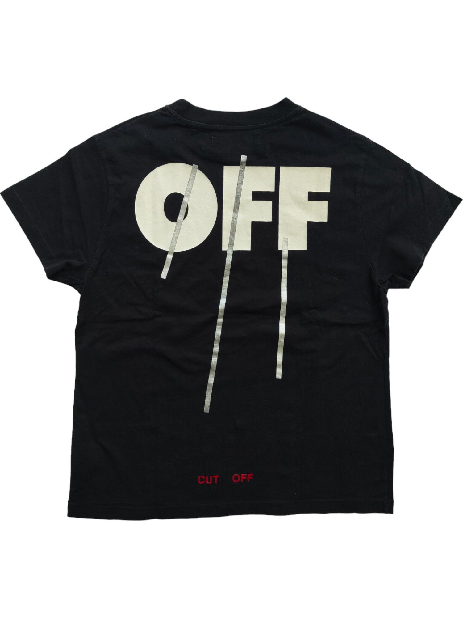 Off-White Off White C/O Virgil Abloh Black 'Cut Off' Tee Size US S / EU 44-46 / 1 - 2 Thumbnail