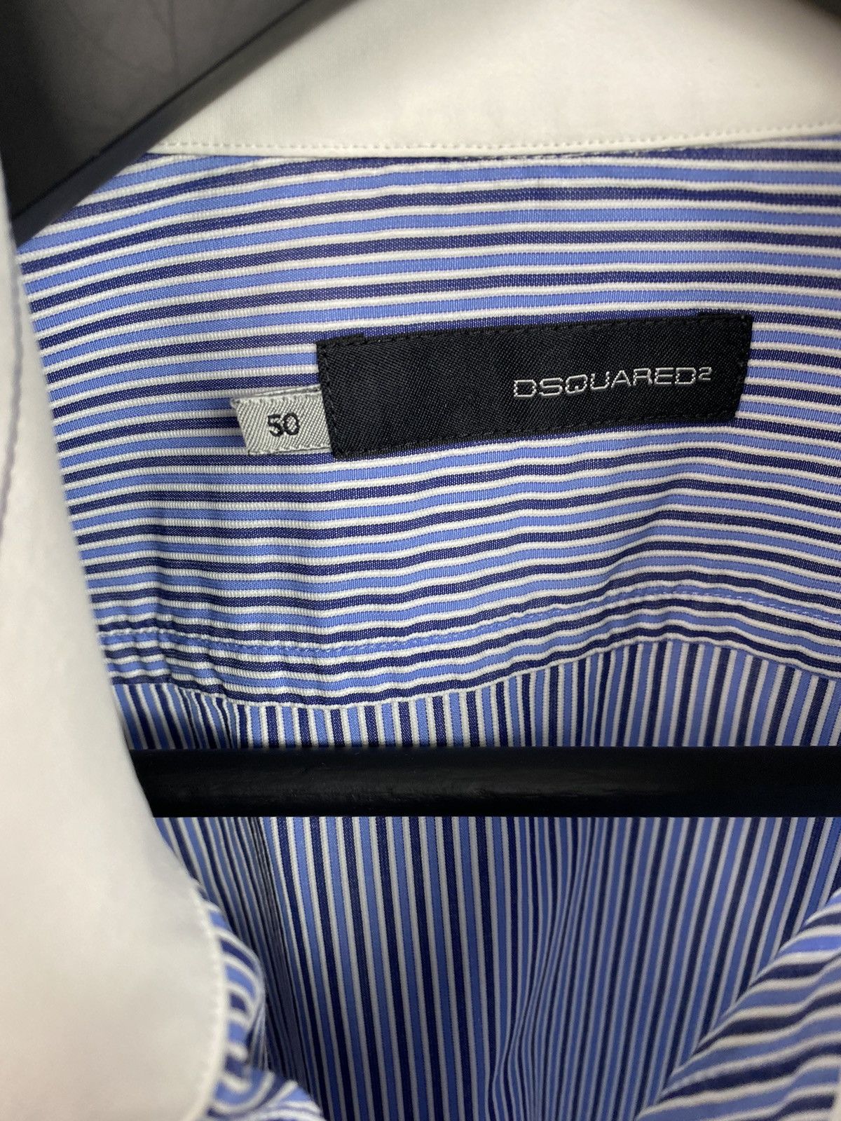 Dsquared2 Dsquared2 men striped shirt logo 50 size Blue white Size US M / EU 48-50 / 2 - 16 Thumbnail