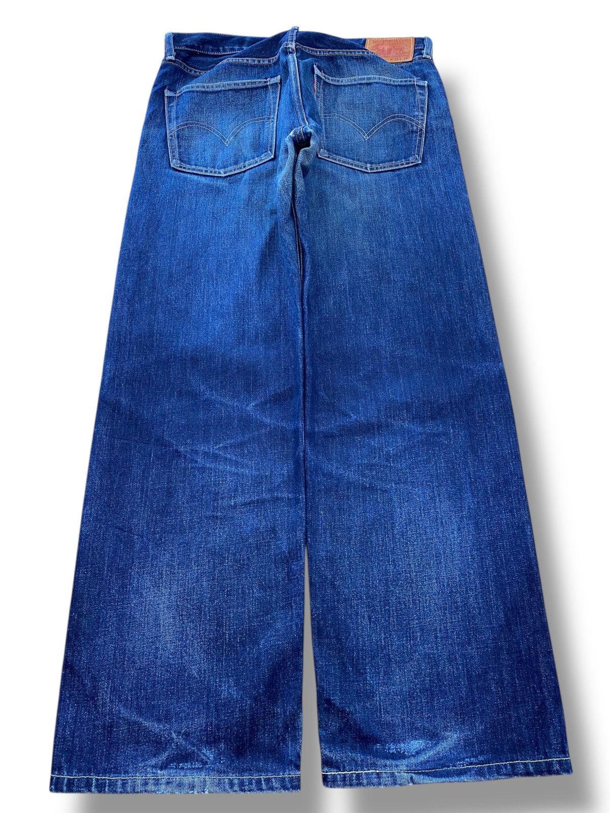 Levi's Levi’s Blue Wash Whiskered Style Straight Leg Jean Size US 34 / EU 50 - 3 Thumbnail