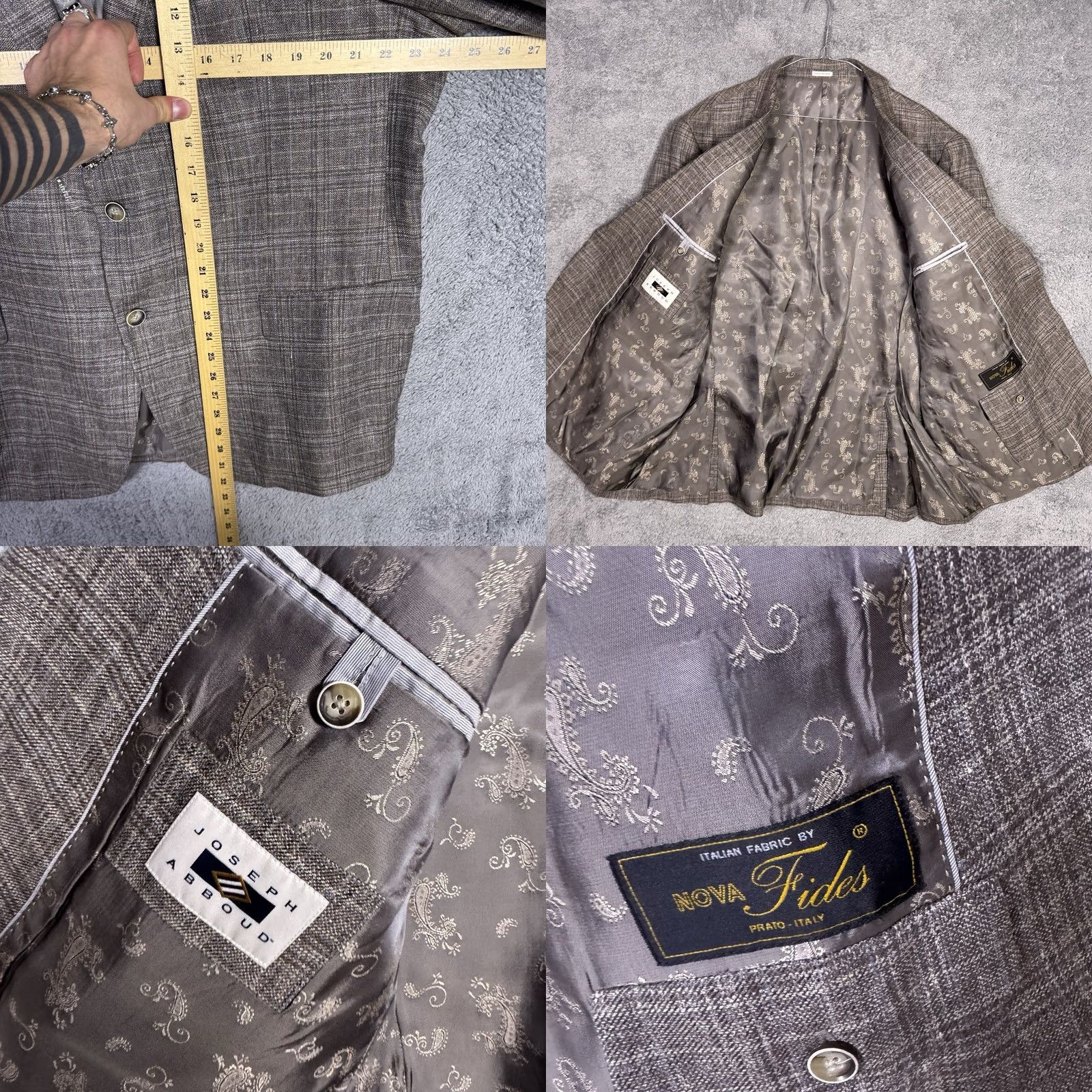 Joseph Abboud Joseph Abboud Heritage Blazer Men 48R Unstructured 100% Linen Nova Fides Italy Size 48R - 8 Thumbnail
