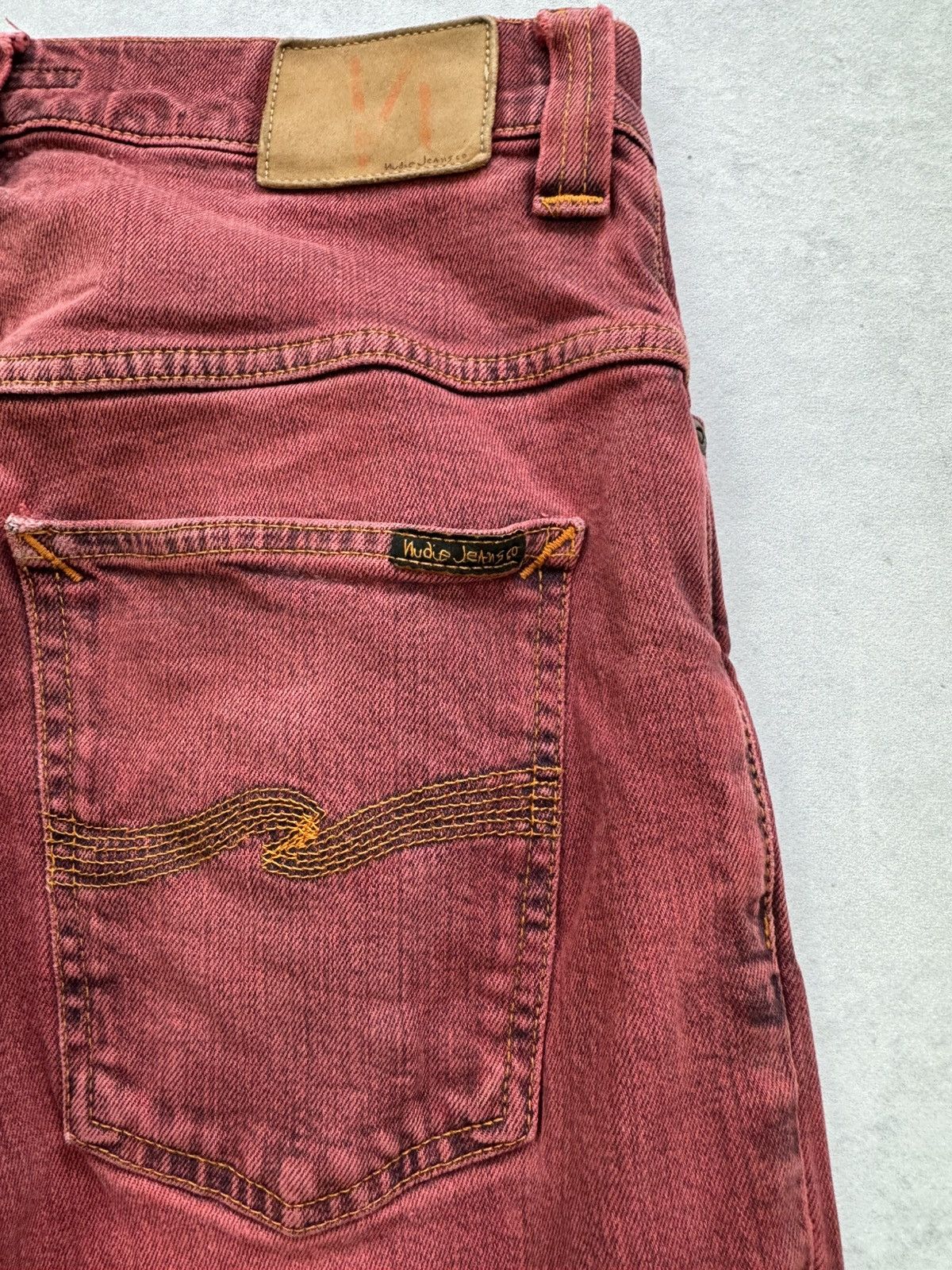 Nudie Jeans Vintage Nudie Jeans Thin Finn Burgundi Skini Jeans Size US 32 / EU 48 - 16 Thumbnail