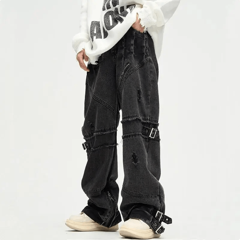 'Legion' Black Grunge High Waist Baggy Pants