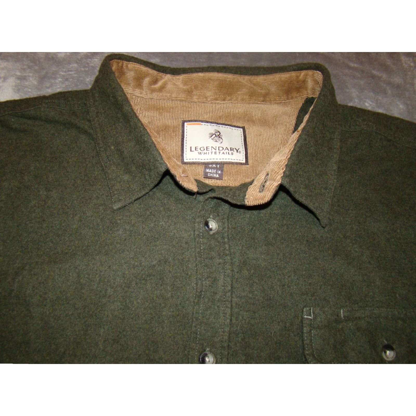 Vintage Legendary Whitetails Shirt Mens 3XT Flannel Chamois Long Sleeve Button-Up Pocket Green 3XT Big & Tall Size US XXL / EU 58 / 5 - 4 Thumbnail