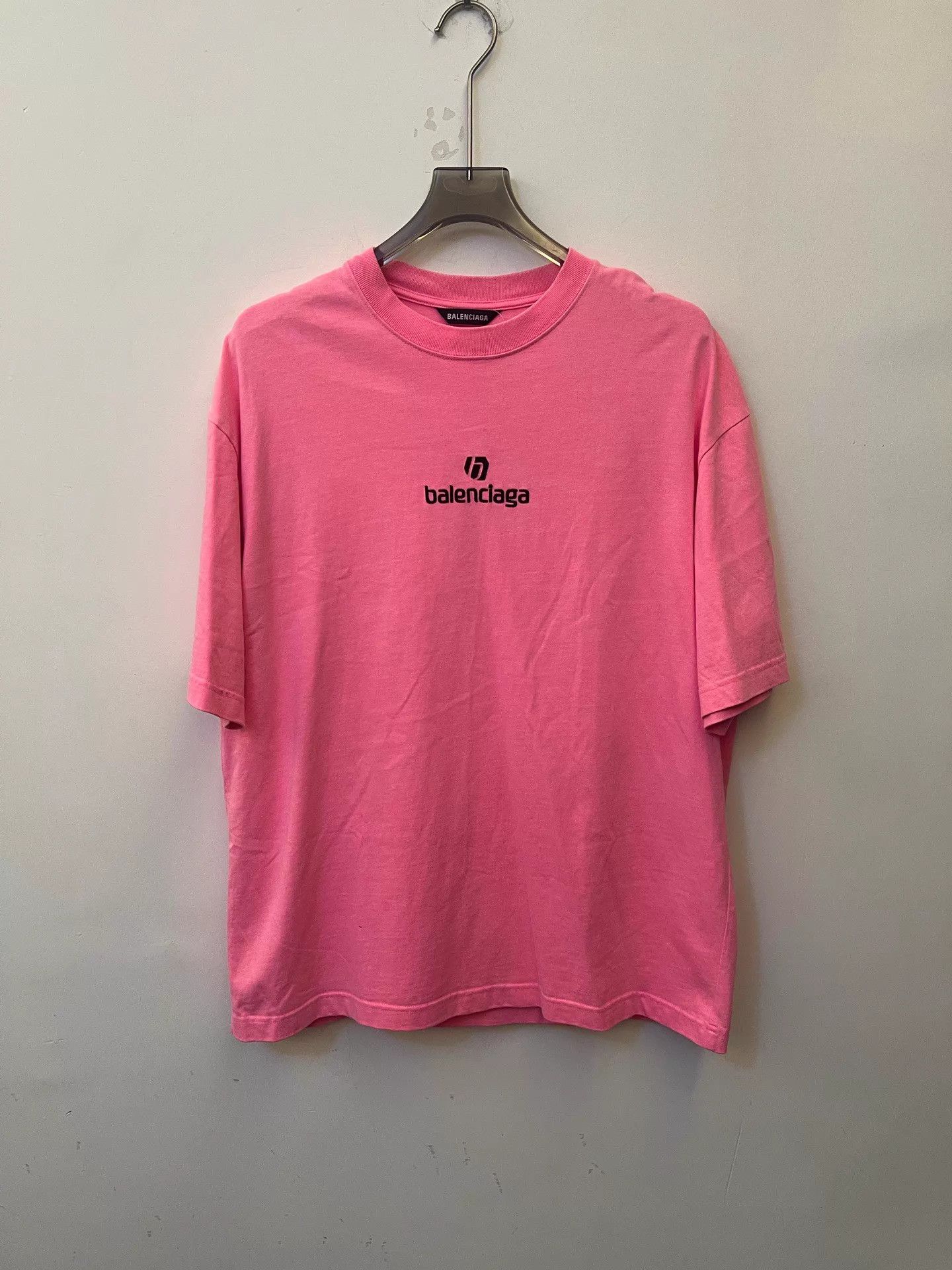 Balenciaga Balenciaga SS21 Embroidered Crewneck T Women's Pink M Size US M / EU 48-50 / 2 - 1 Thumbnail