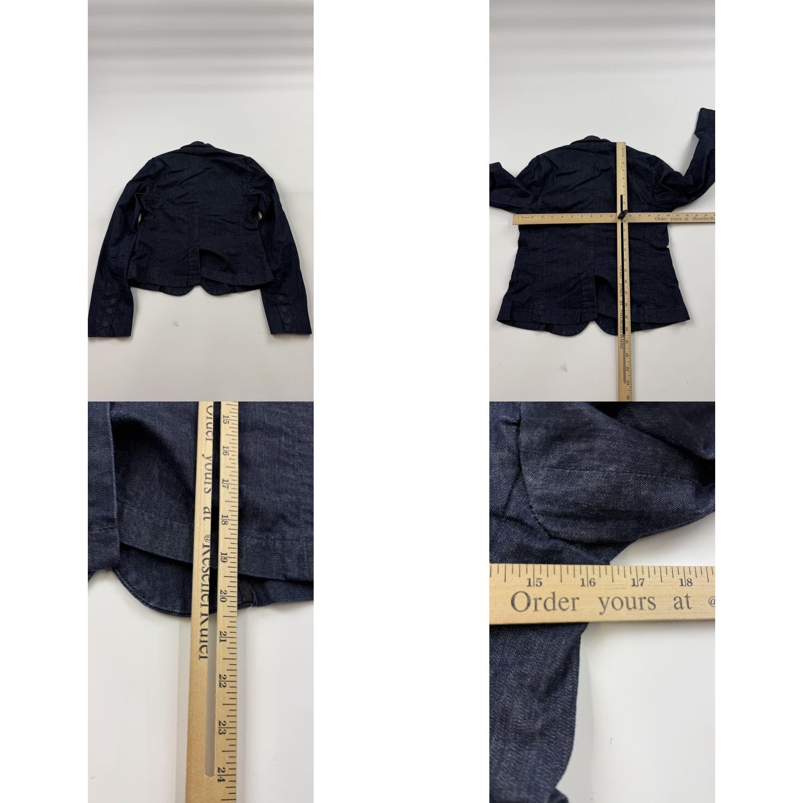 Club Monaco VINTAGE? No. Club Monaco Blazer Womens 4 Dark Blue Denim Tailored Lined Flap Pockets Fitted Size S / US 4 / IT 40 - 8 Thumbnail