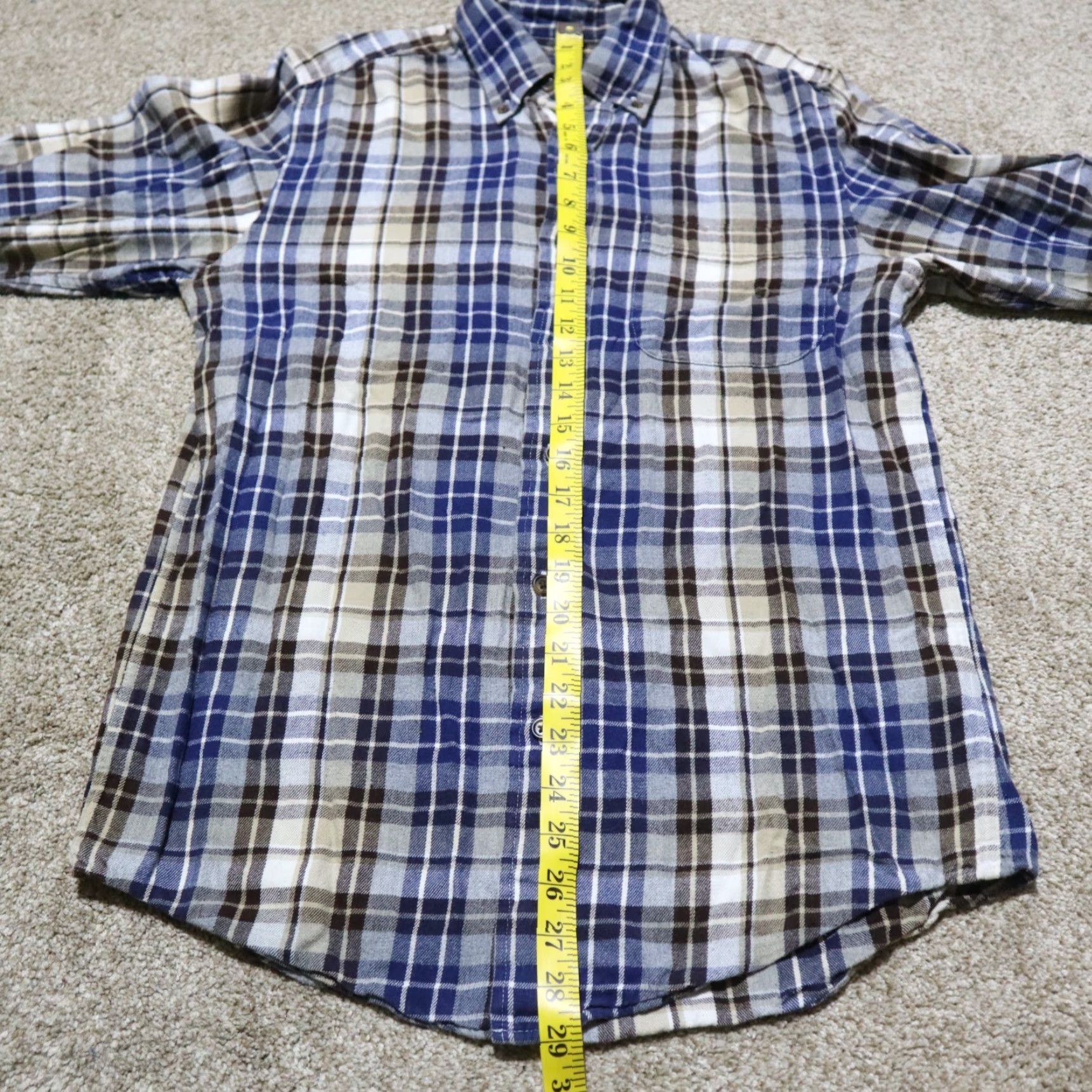 Vintage Saddlebred Shirt Button-Up Mens Small Blue Plaid Long Sleeve Cotton Blend Modern Classic Size US S / EU 44-46 / 1 - 6 Thumbnail