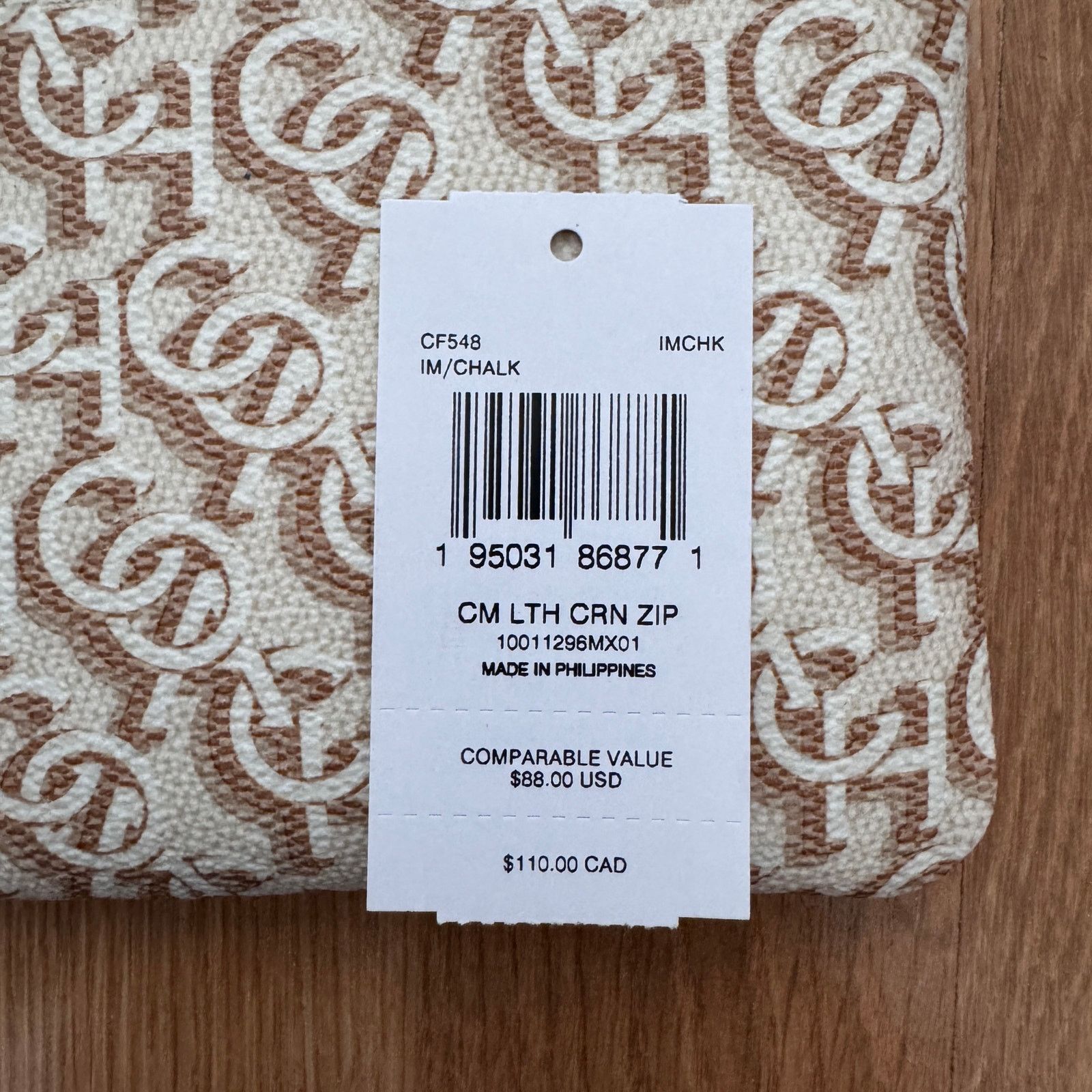 Coach Coach Corner Zip Wristlet With Coach Monogram Print CF548 Size ONE SIZE - 4 Thumbnail