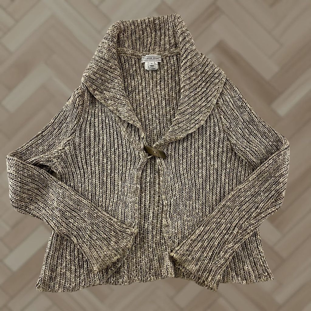 St. John St. John Sport Cotton Viscose Linen Toggle Cardigan Sweater Womens Medium Brown Size M / US 6-8 / IT 42-44 - 1 Thumbnail