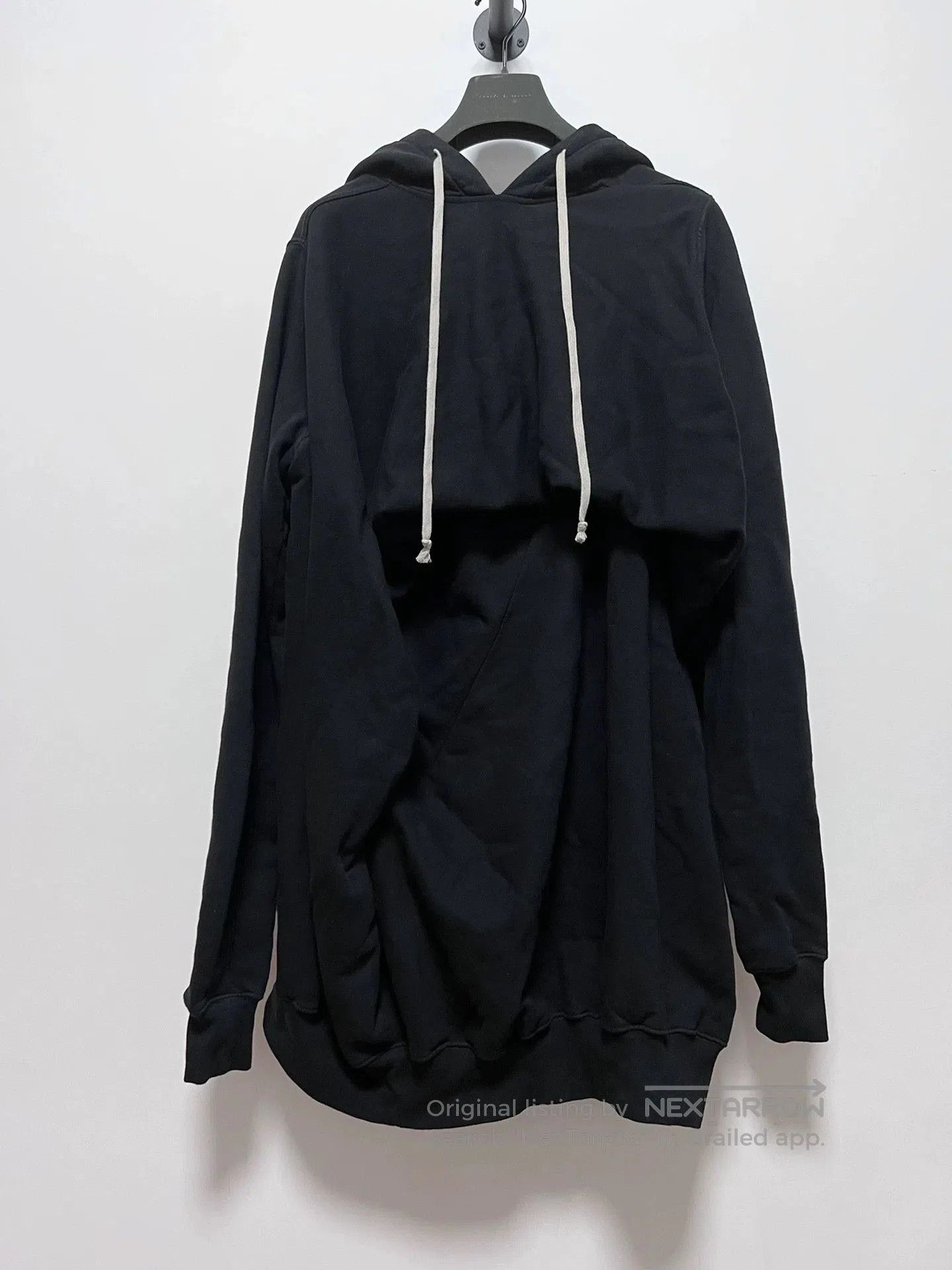 Rick Owens Structured Black Hoodie.