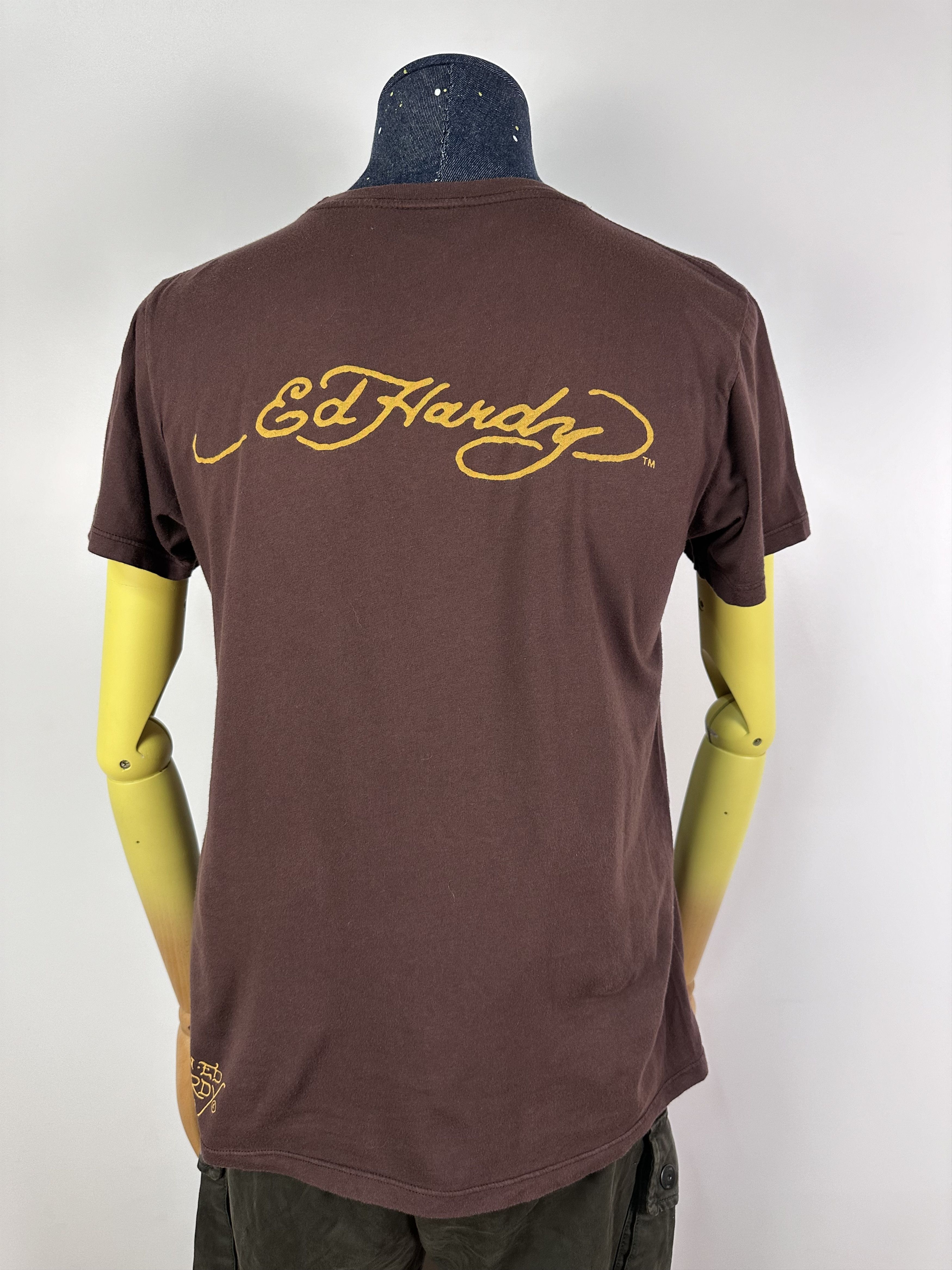 Ed Hardy Ed Hardy T Shirt Brown Death Or Glory Flower Logo Size M Size US M / EU 48-50 / 2 - 7 Thumbnail