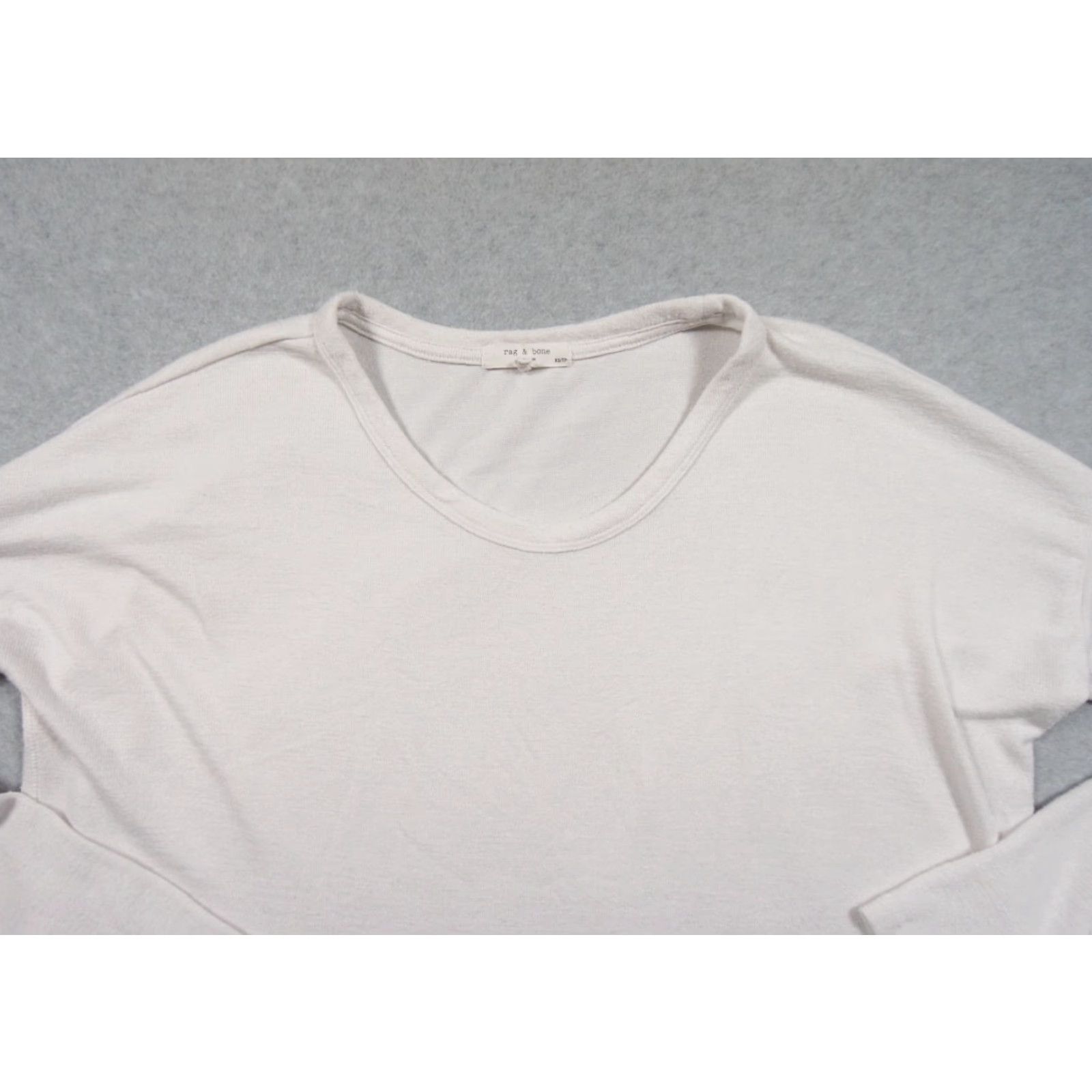 Rag & Bone Rag & Bone Shirt Womens XS White Relaxed Fit Long Sleeve Crewneck Ladies Tee Size XS / US 0-2 / IT 36-38 - 2 Thumbnail