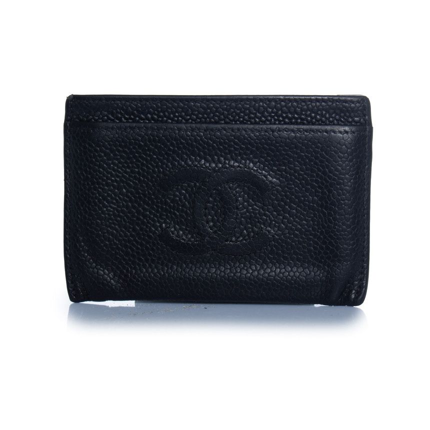 Chanel Chanel, black pebbled leather card holder Size ONE SIZE - 1 Thumbnail