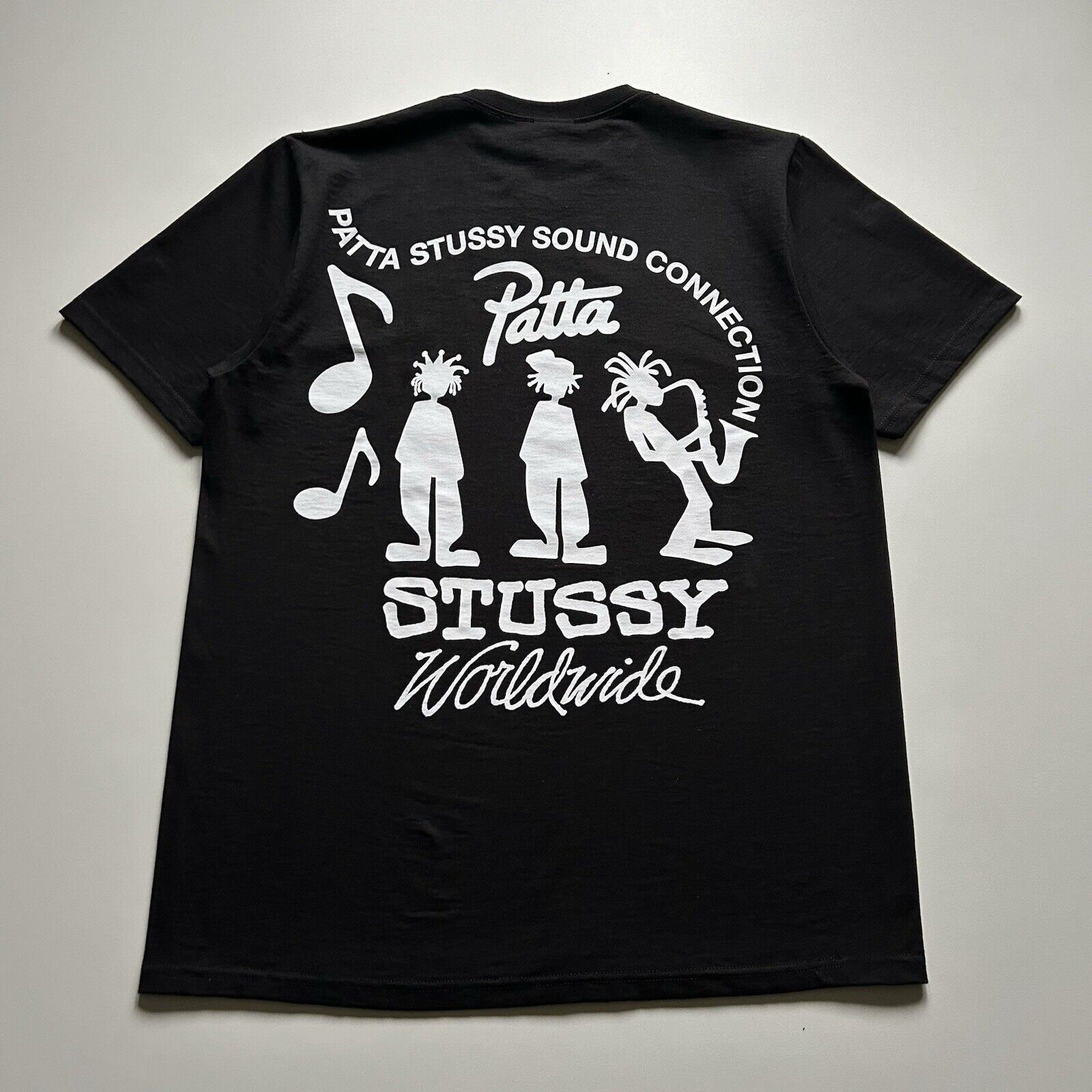 Patta × Stussy Stussy Patta Sound Connection Graphic T Shirt Medium Black Size US M / EU 48-50 / 2 - 1 Thumbnail