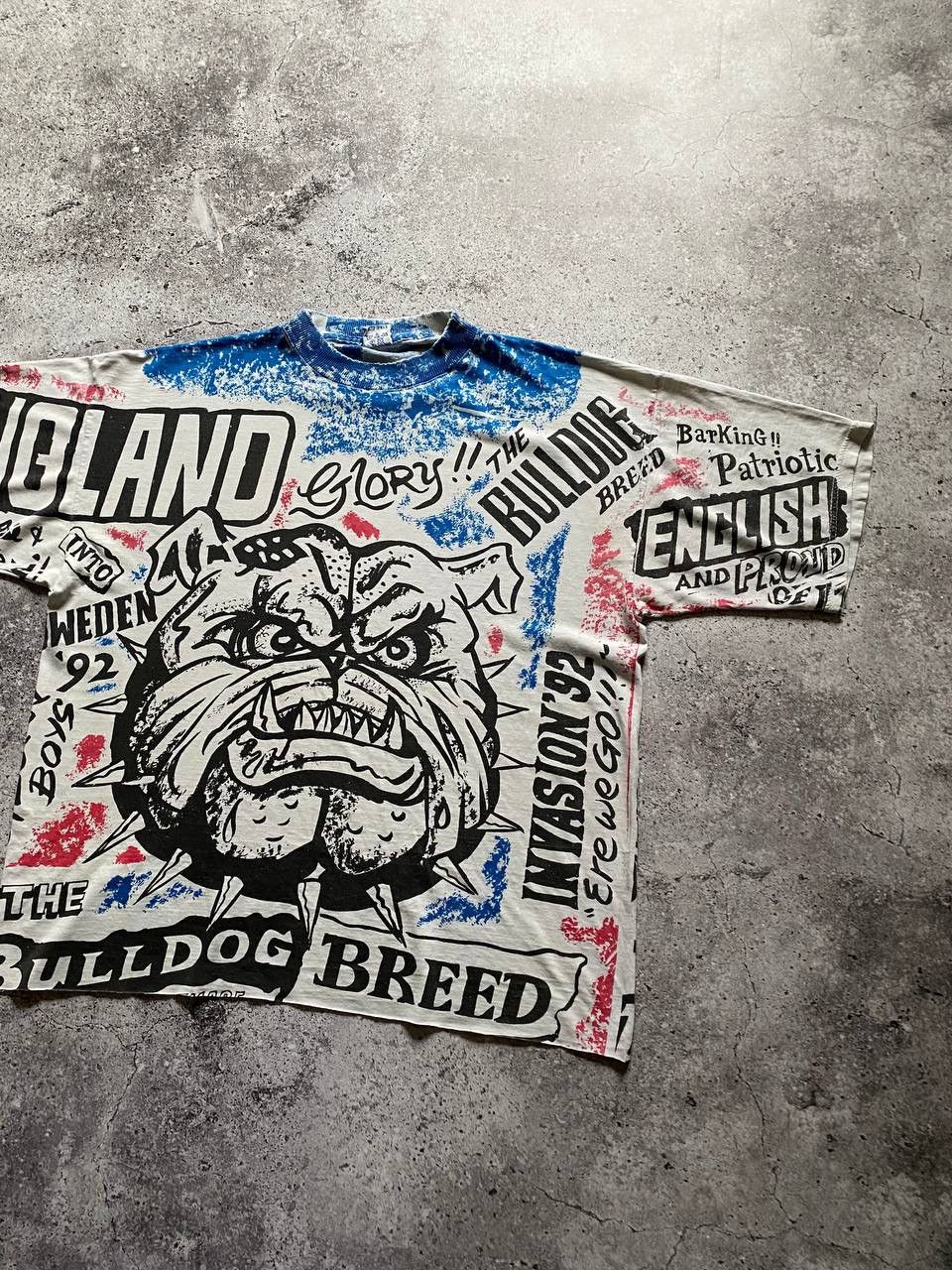 Japanese Brand × Vintage VINTAGE THE BULLDOG BREED ENGLAND SKINHEADS OVER PRINT TEE Size US L / EU 52-54 / 3 - 6 Thumbnail