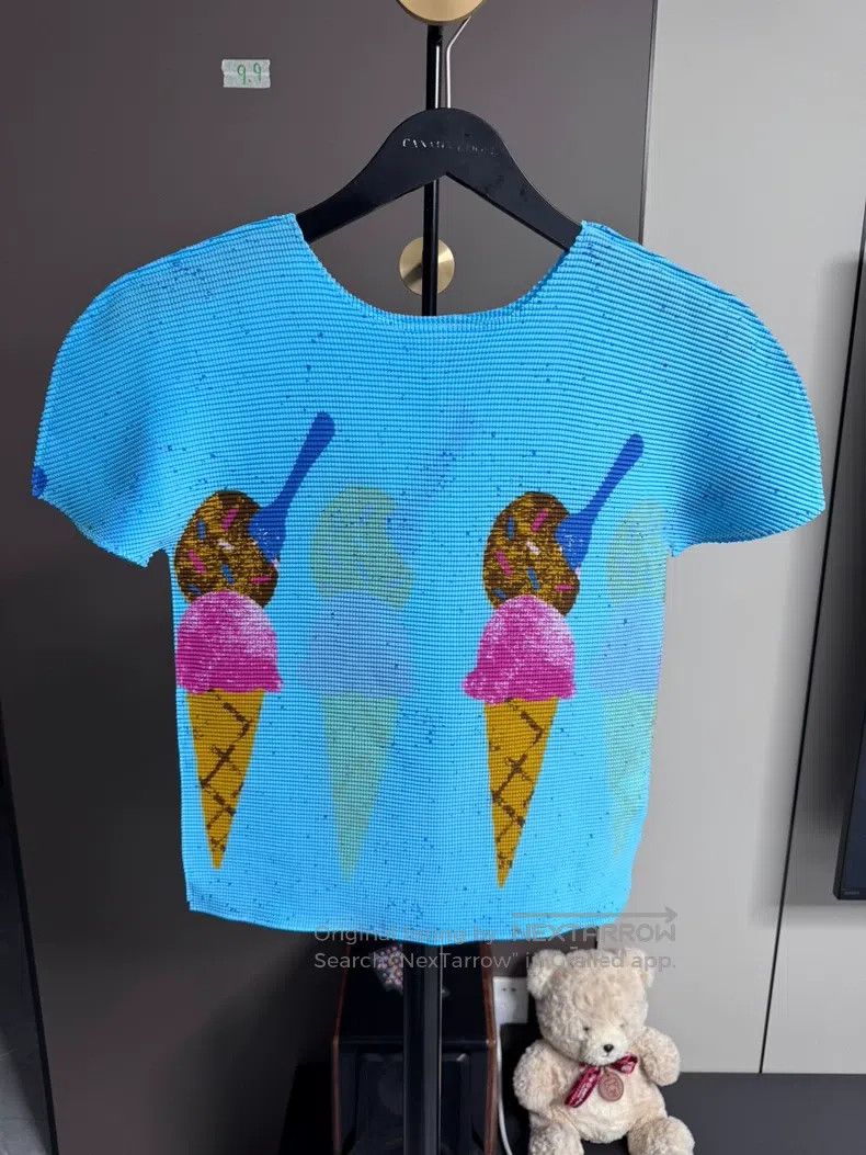 Issey Miyake size:one size Ruffled Series T-shirt Top in B