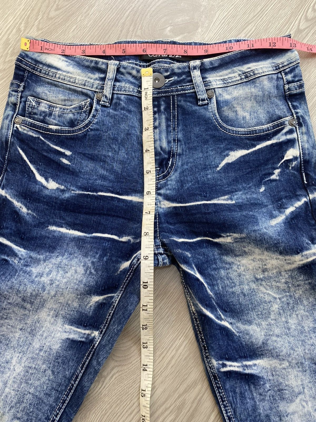 If Six Was Nine × Le Grande Bleu (L.G.B.) × Tornado Mart 2000s Cavaria Fuga Clawmark Nice Faded Skinny Jeans Size US 26 / EU 42 - 21 Thumbnail
