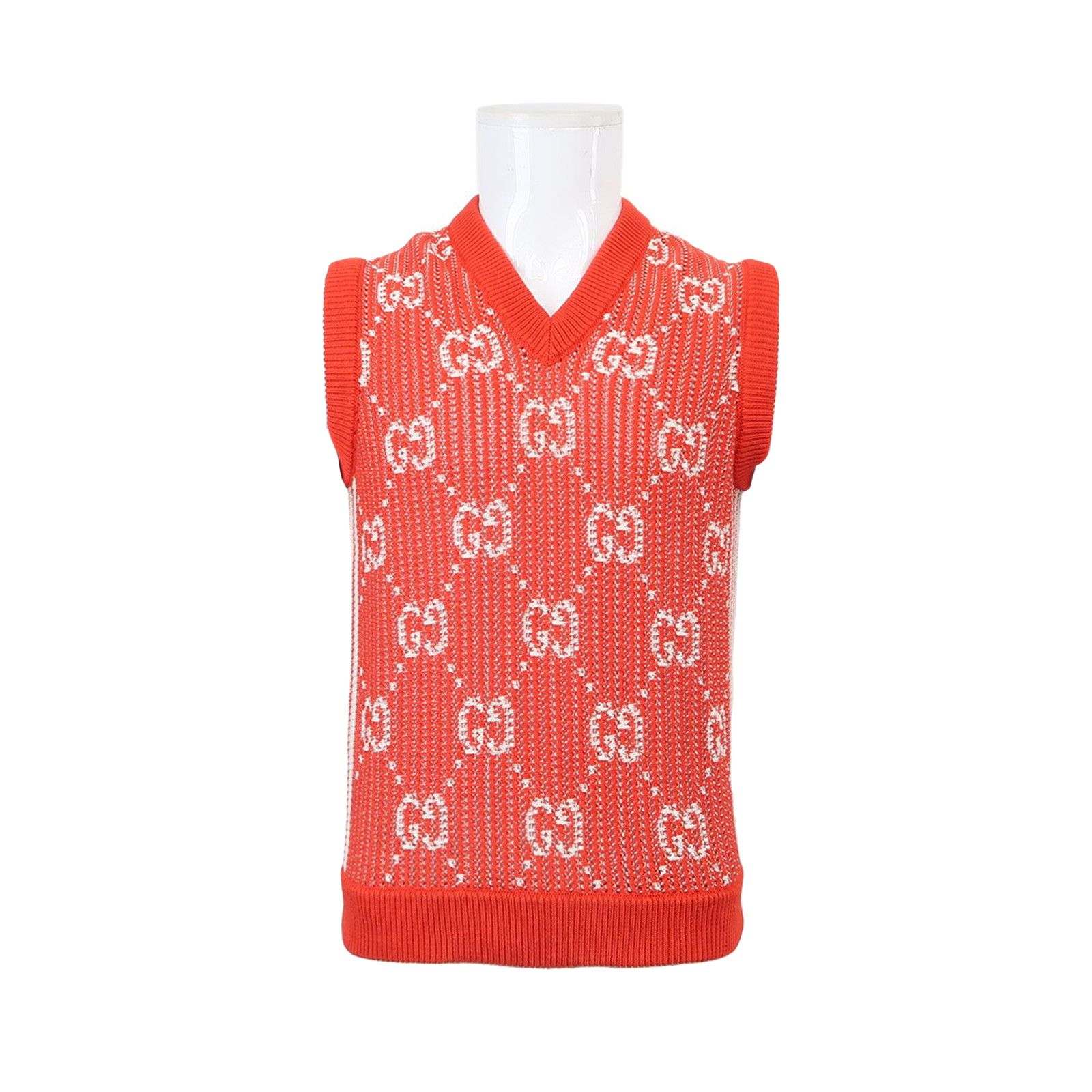 Gucci Gucci GG Monogram Knit Vest Red Size S Size US S / EU 44-46 / 1 - 1 Thumbnail