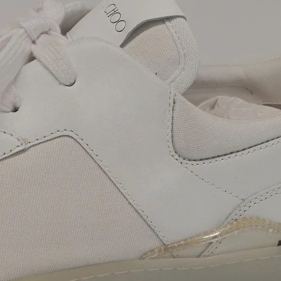 Jimmy Choo Jimmy Choo Men's White Florent Low-Top Sneakers - EU43/US10 Size US 10 / EU 43 - 8 Thumbnail