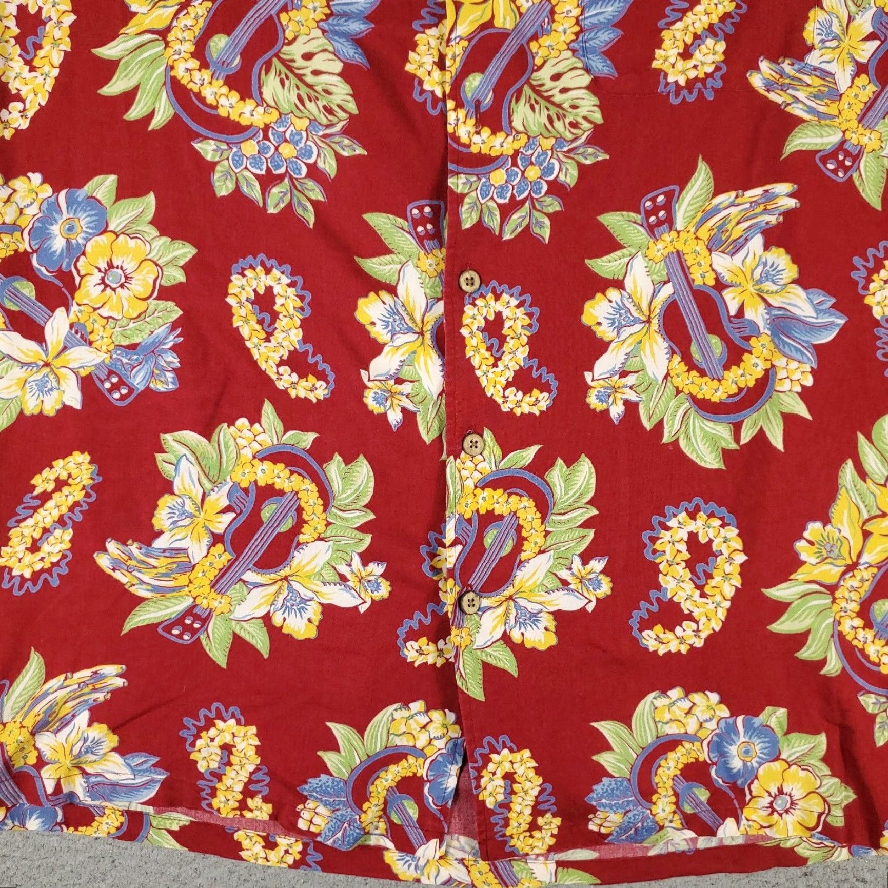Ralph Lauren Ralph Lauren Shirt Mens XL Red Floral Camp Collar Button-Up Viscose Short Sleeve Size US XL / EU 56 / 4 - 3 Thumbnail
