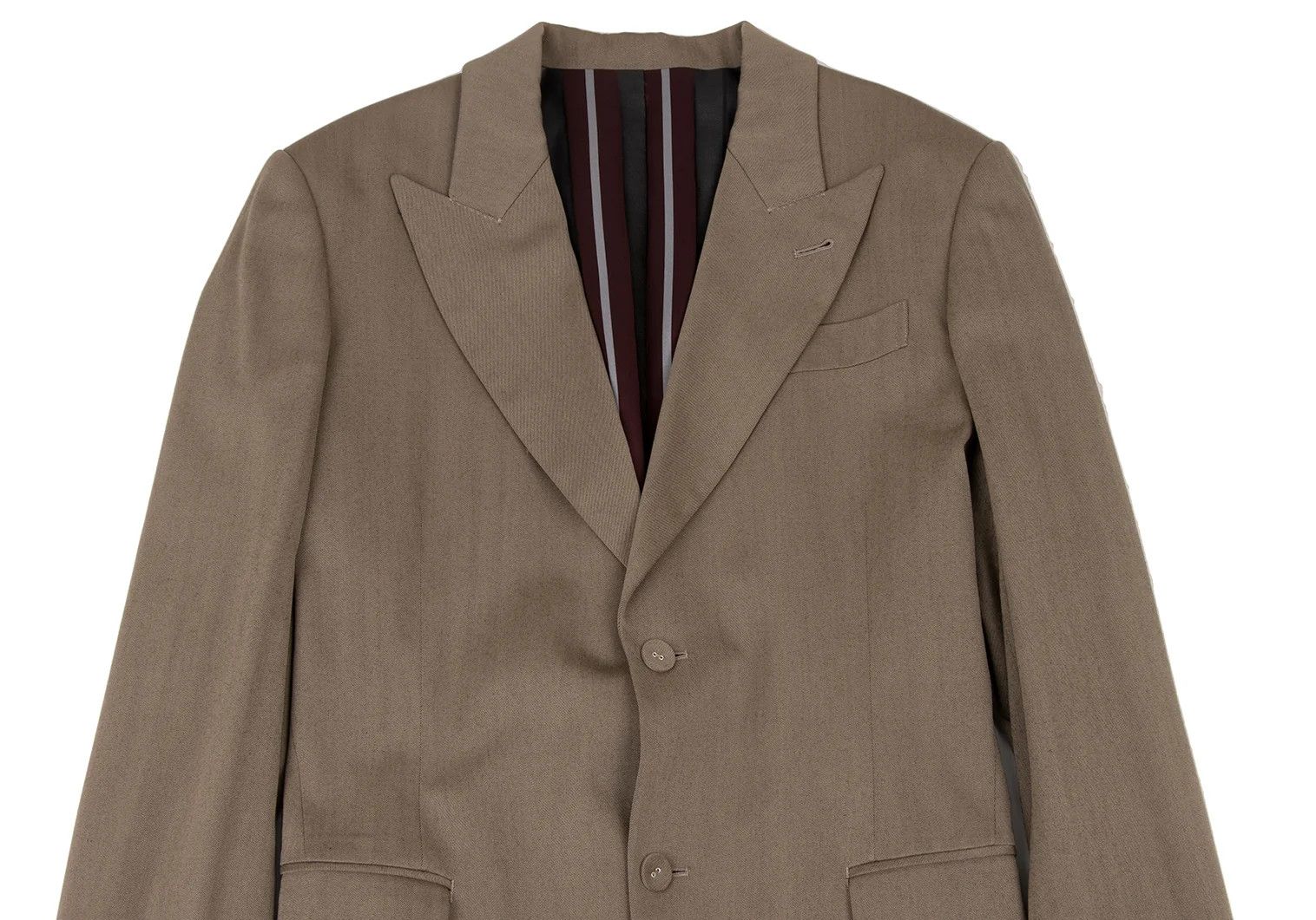 Jean Paul Gaultier Wool and Rayon Stripe 2B Jacket in Beige Size 48 Size US M / EU 48-50 / 2 - 2 Thumbnail