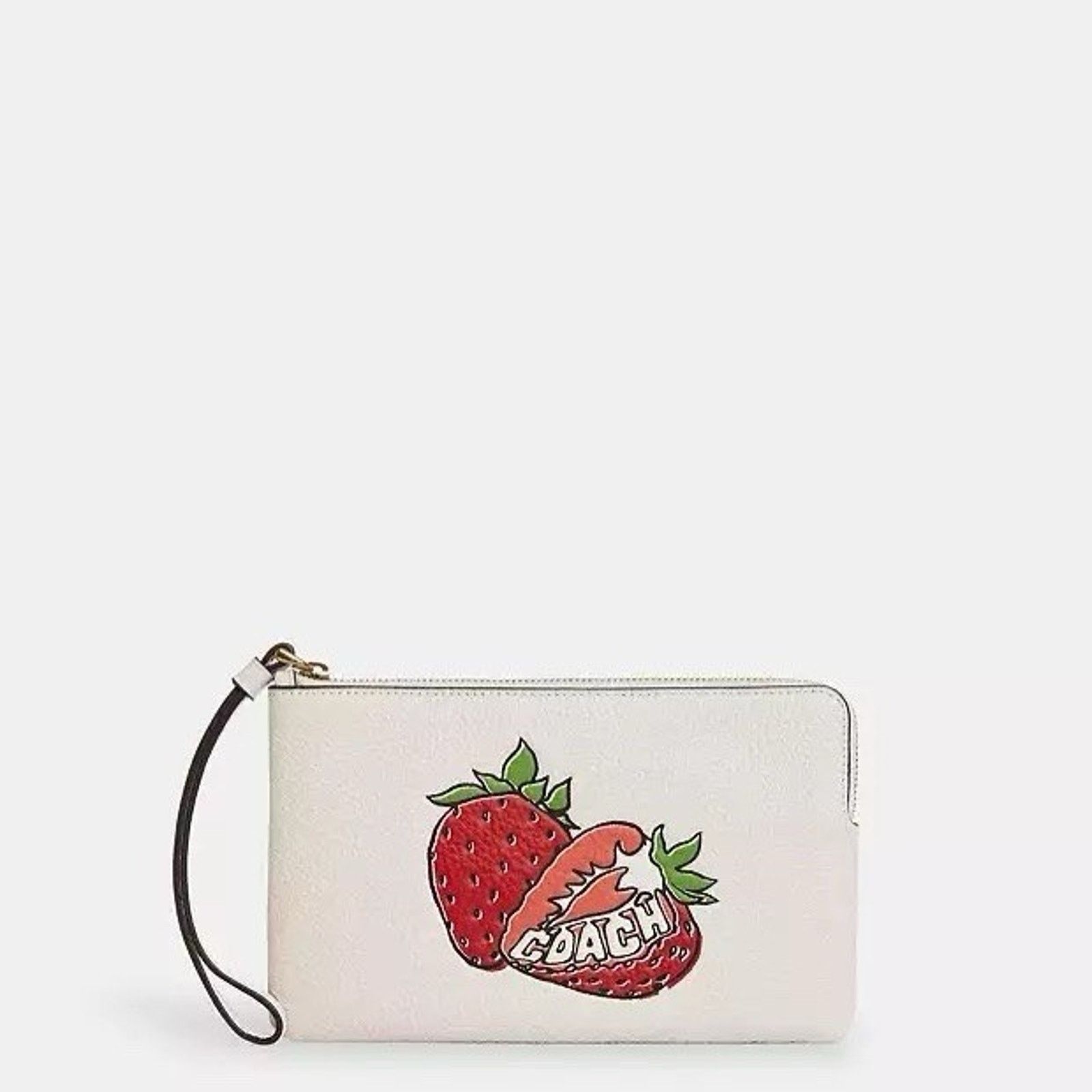 Coach NWT Coach Large Corner Zip Wristlet Strawberry CBB79 Chalk Size ONE SIZE - 5 Thumbnail