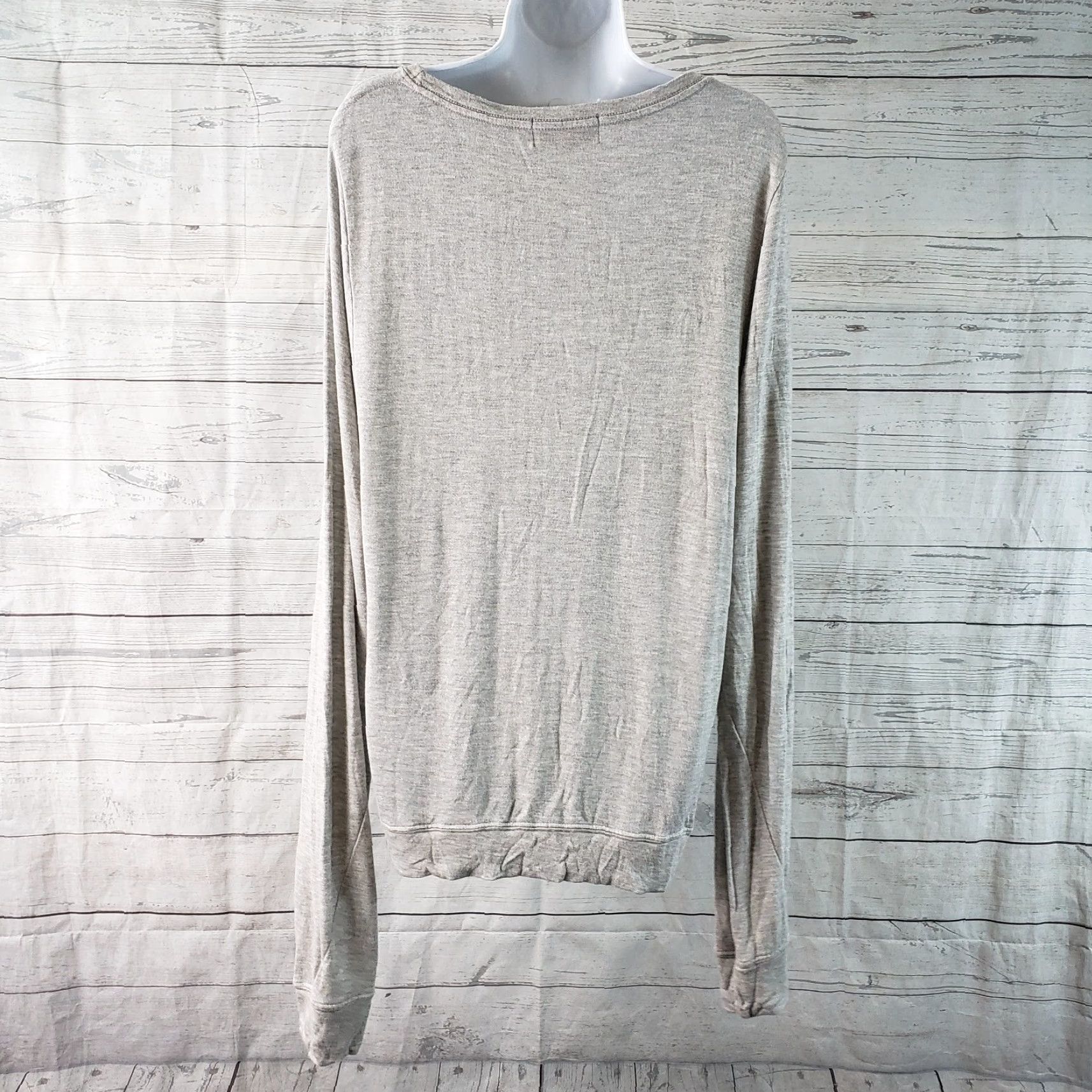 Wildfox Wildfox Glitz Heart Pullover Womens Long Sleeve Sz Large Gray Red Slouchy Size L / US 10 / IT 46 - 4 Thumbnail
