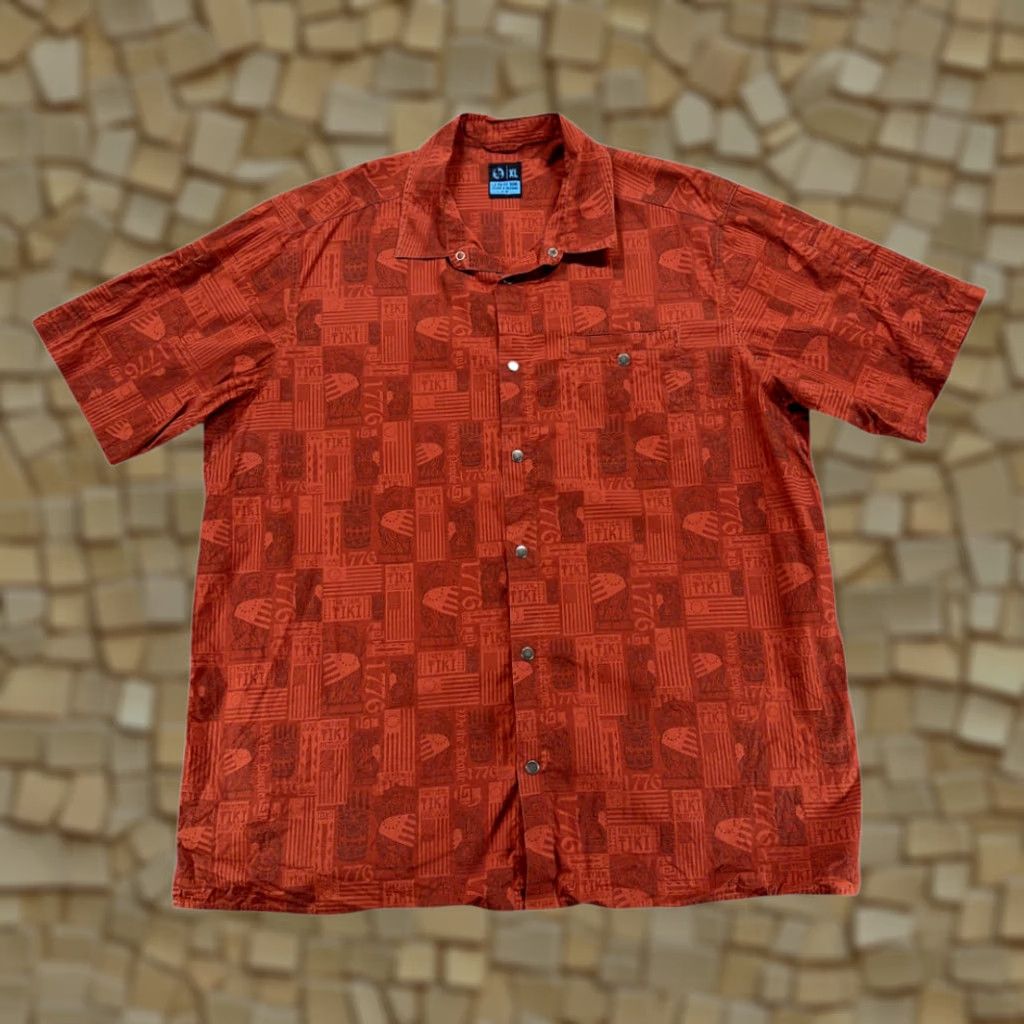 Vintage LA Police Gear Tactical Tiki Hawaiian Camp Shirt Adult EXTRA LARGE Red Snap Size US XL / EU 56 / 4 - 1 Thumbnail