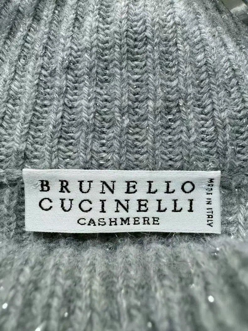 Brunello Cucinelli Brunello Cucinelli Gray Sequin Knit Cashmere Sweater Size XS / US 0-2 / IT 36-38 - 5 Thumbnail