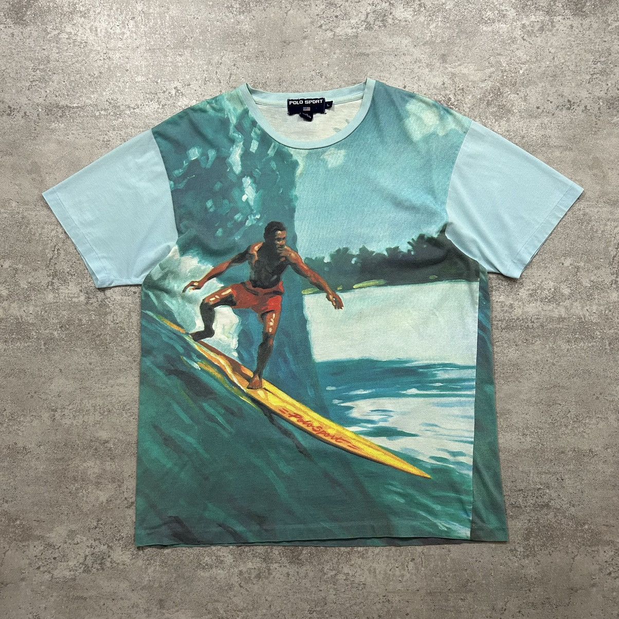 Polo Ralph Lauren × Vintage VTG POLO SPORT RALPH LAUREN SURFING AOP SPORTSMAN T-SHIRT Size US L / EU 52-54 / 3 - 1 Thumbnail