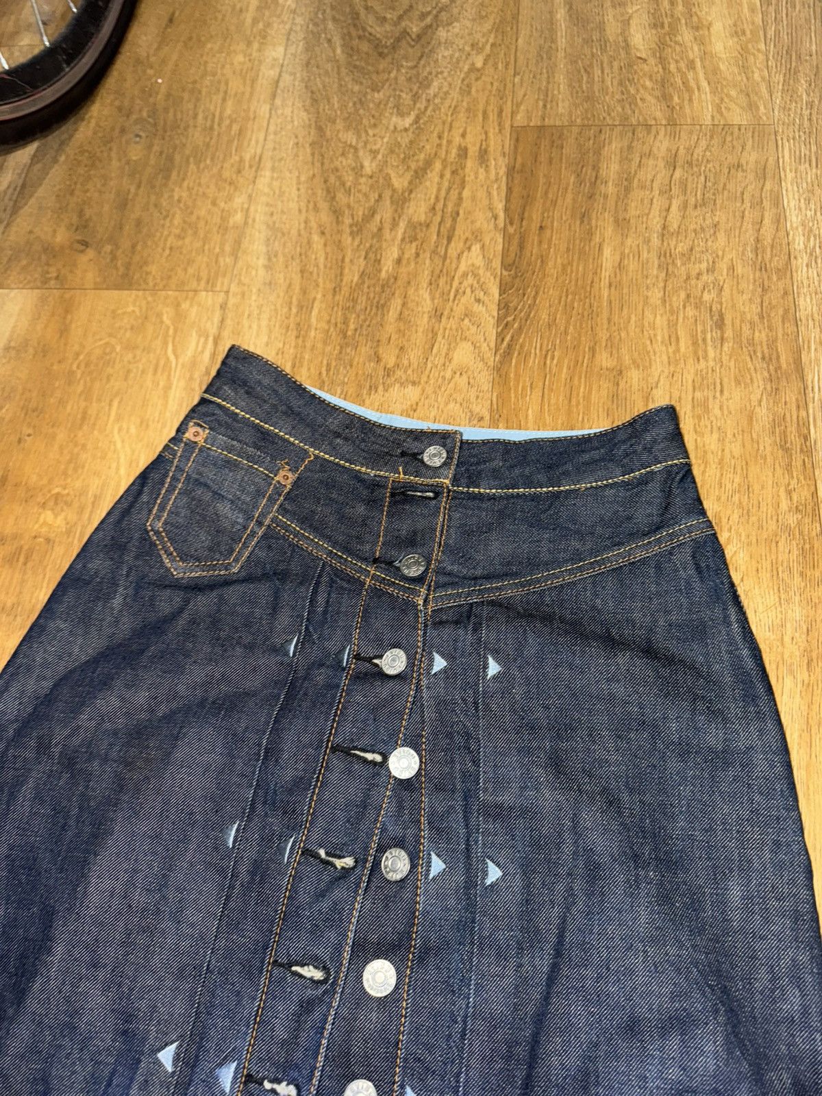 Evisu VINTAGE EVISU RARE JEANS 2000s MIDI SKIRT Size 26" / US 2 / IT 38 - 2 Thumbnail