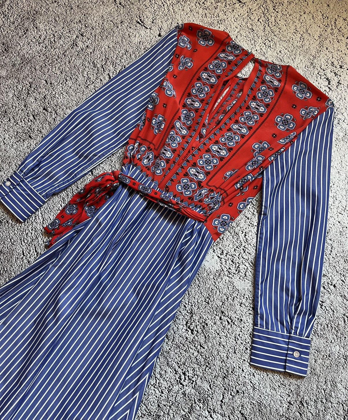 Sandro Sandro Paris Striped Floral Wrap Dress Size 36 Size S / US 4 / IT 40 - 8 Thumbnail