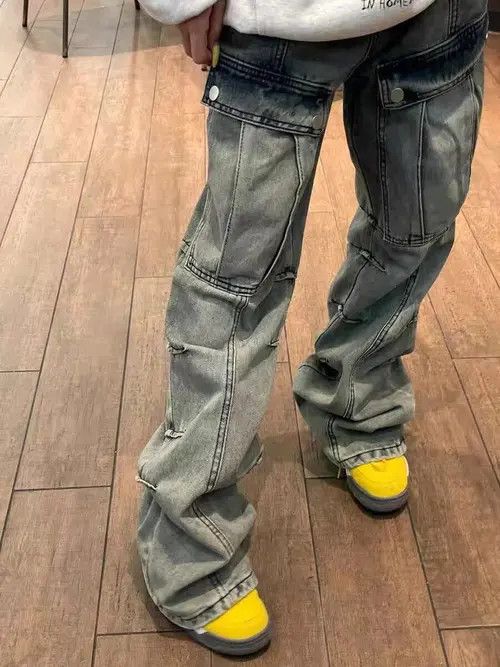 image of Vintage Street Wash Micro-Flared Jeans in Blue, Men's (Size 32)