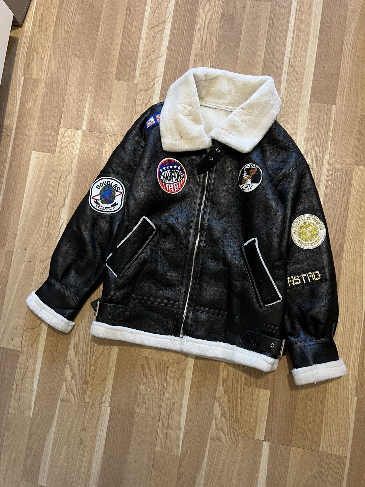 Aviator Nation × Vintage Vintage aviator leather jacket fur avant garde Avirex style Size M / US 6-8 / IT 42-44 - 2 Thumbnail