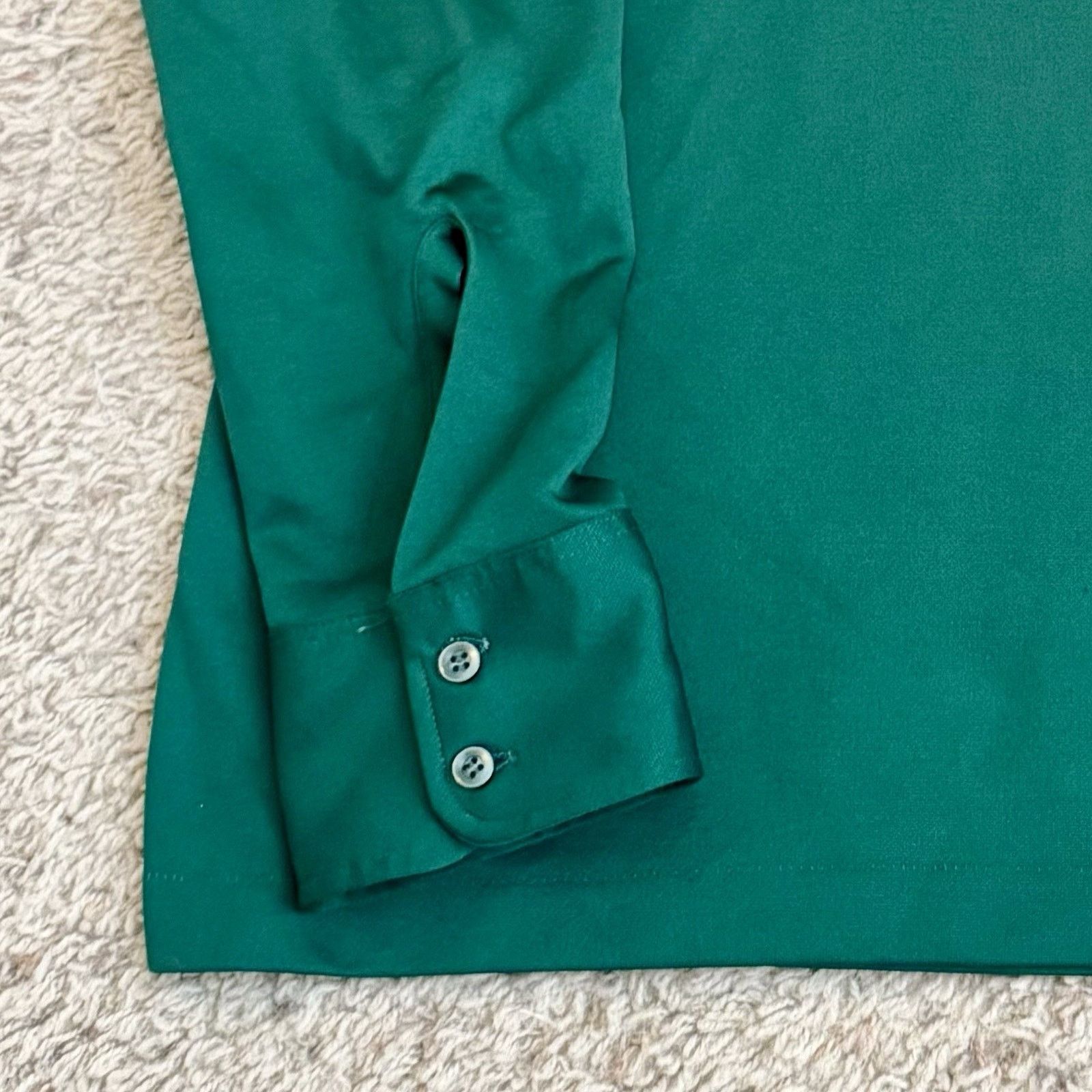 Vintage True Vintage 70s Green Long Sleeve Disco Polo Shirt Large Size US L / EU 52-54 / 3 - 6 Thumbnail
