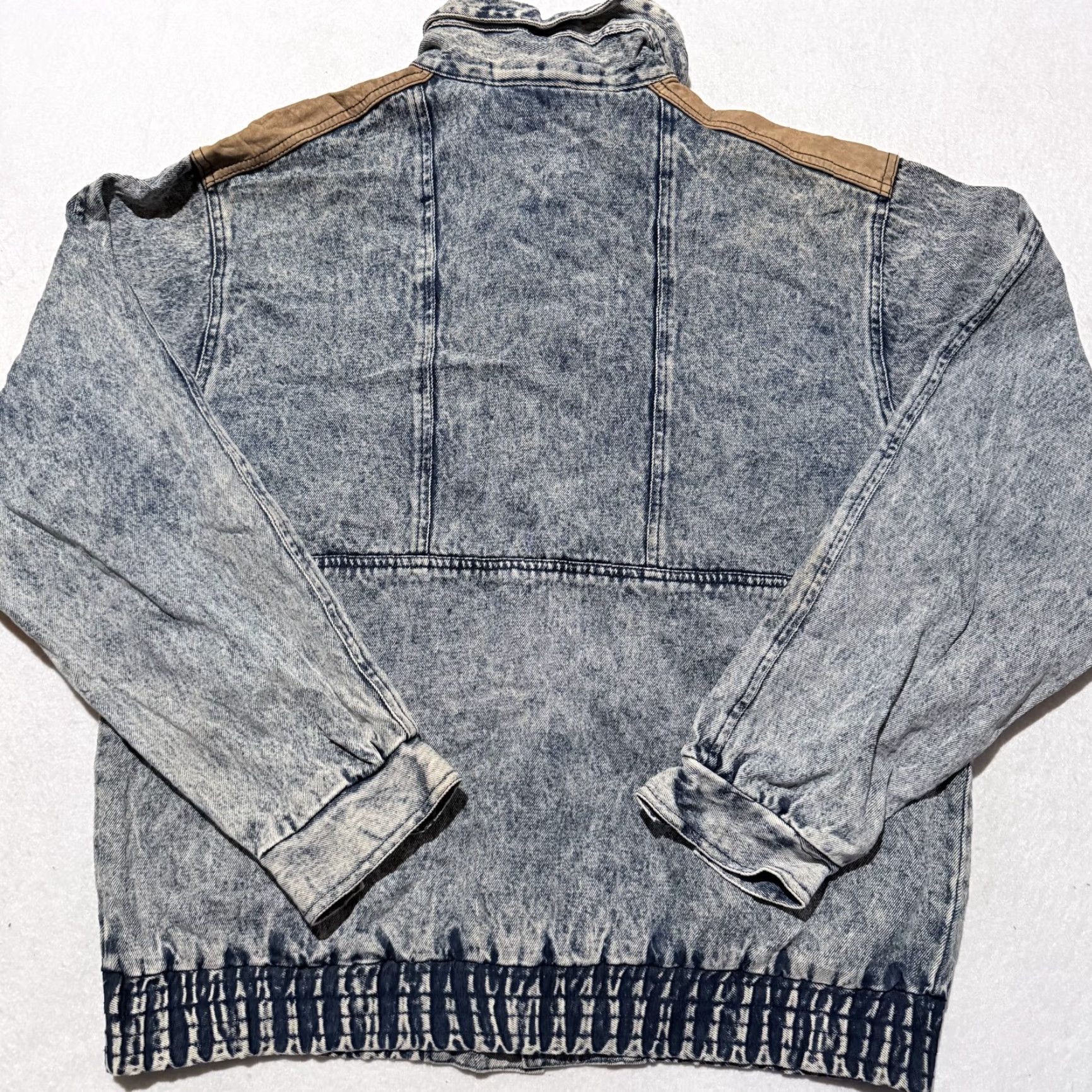 Denime VTG IN Crowd by Celebration Denim Jacket Leather Trim - Medium Blue Men Jacket Size US M / EU 48-50 / 2 - 2 Thumbnail