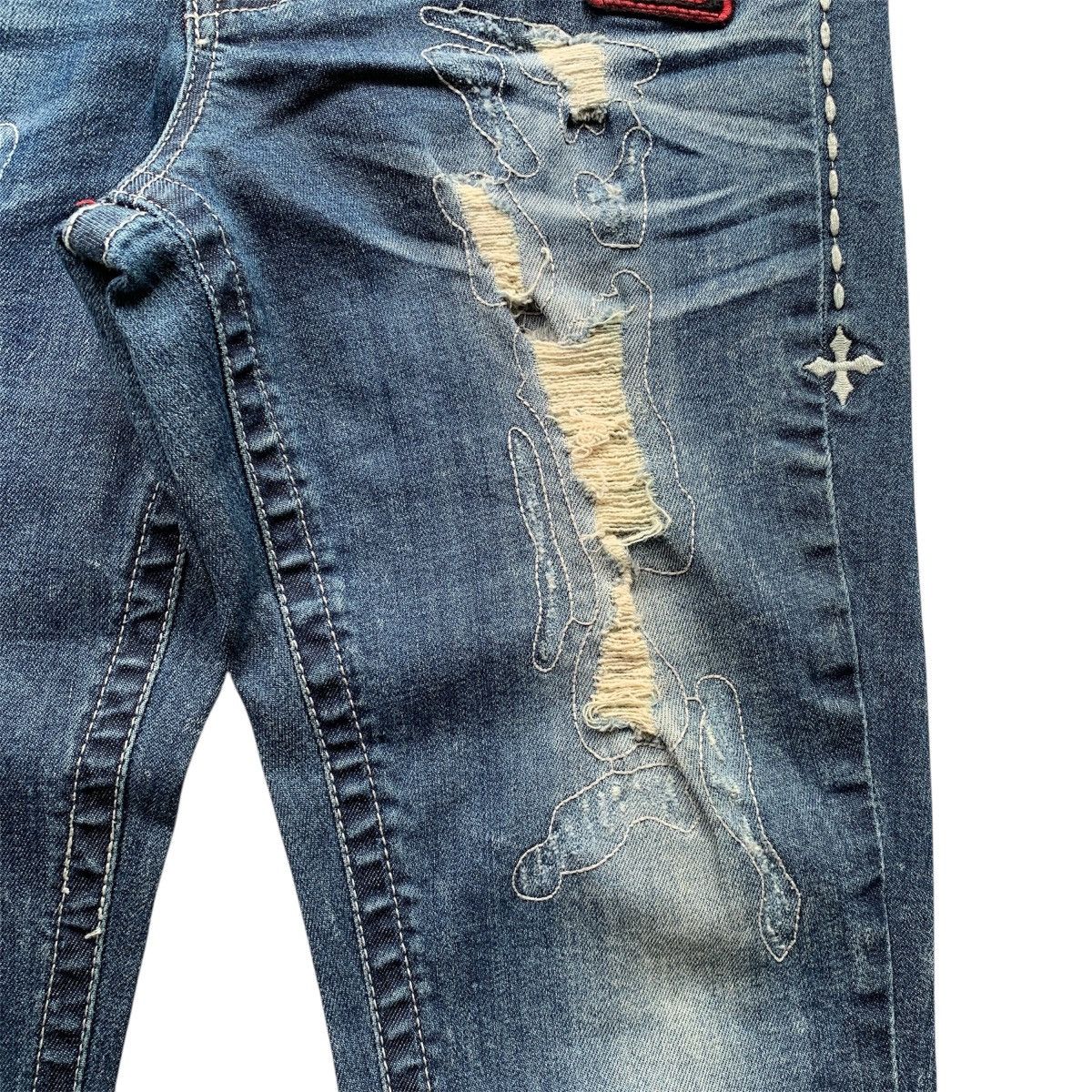 Le Grande Bleu (L.G.B.) Distressed Affliction Flared Jeans LGB Ifsix GOA Style Size US 29 - 5 Thumbnail